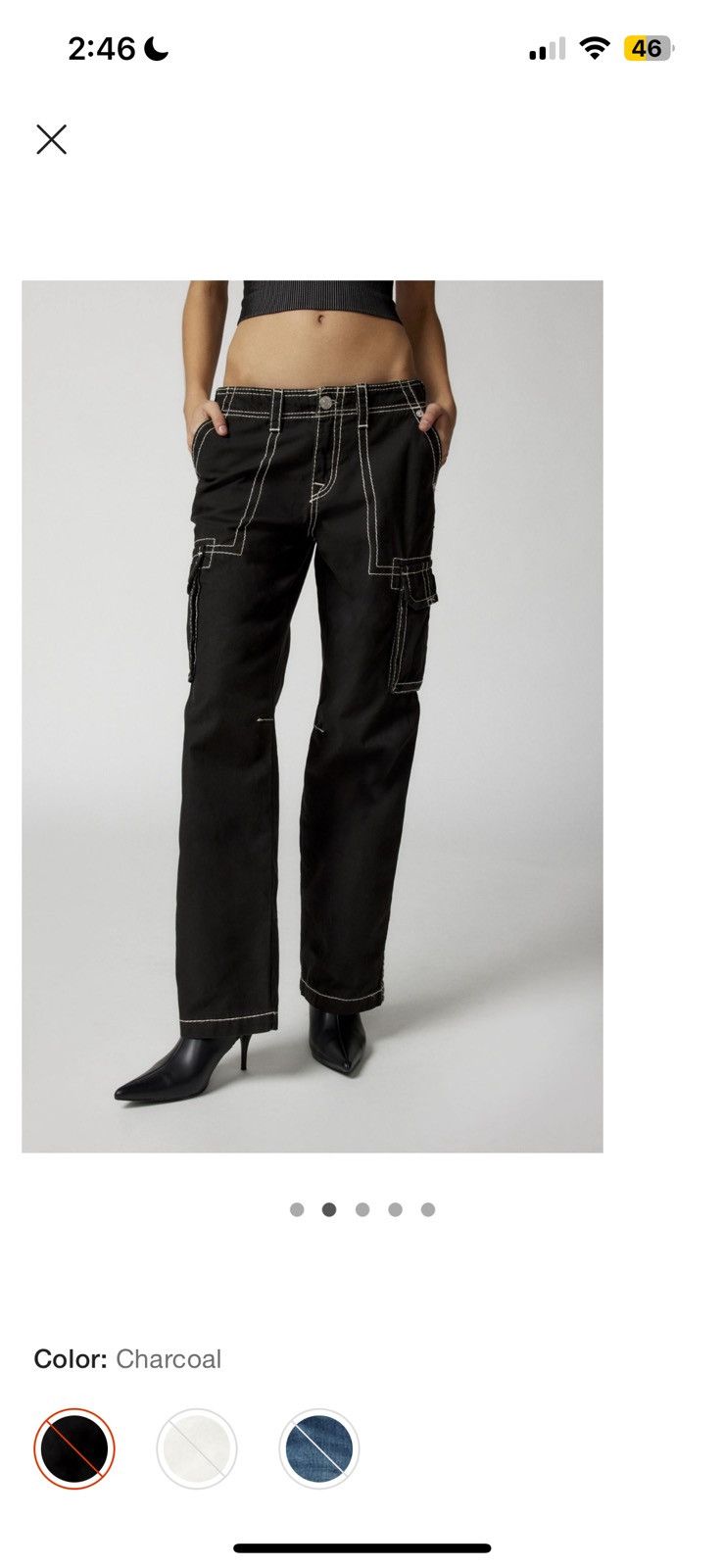 True Religion True Religion x Urban Outfitters Exclusive Black Cargo Jeans Size 29" - 7 Thumbnail