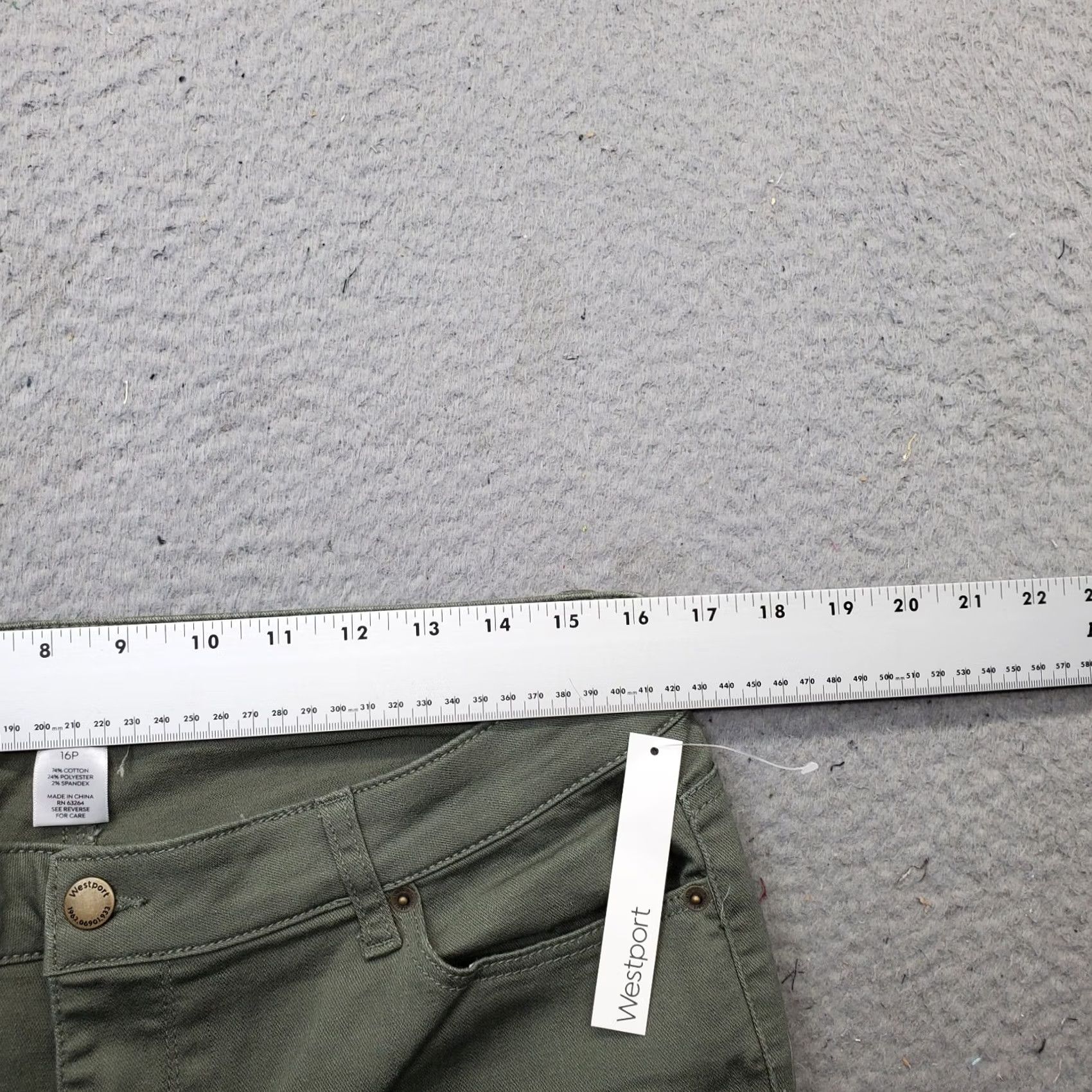 Vintage VINTAGE Westport Skinny Jeans Womens Petite 16P Green Denim Signature Fit Ankle Button Size 38" / US 16 / IT 52 - 6 Thumbnail