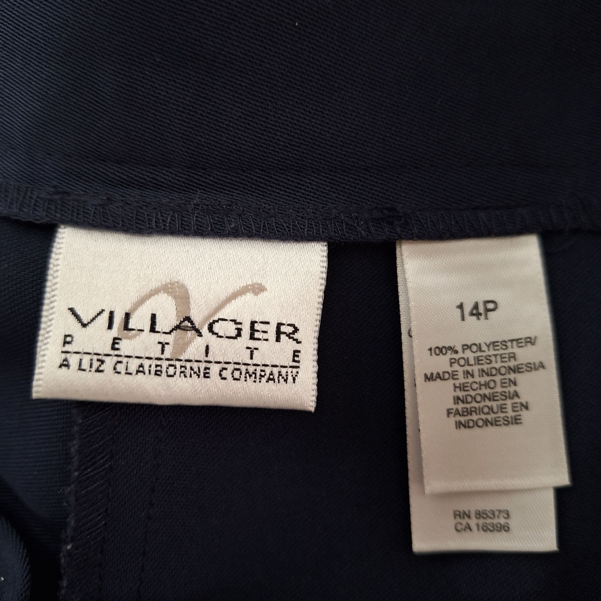 Other Villager Petite Liz Claiborne Navy Blue Dress Pants 14P Care Size 36" / US 14 / IT 50 - 4 Thumbnail