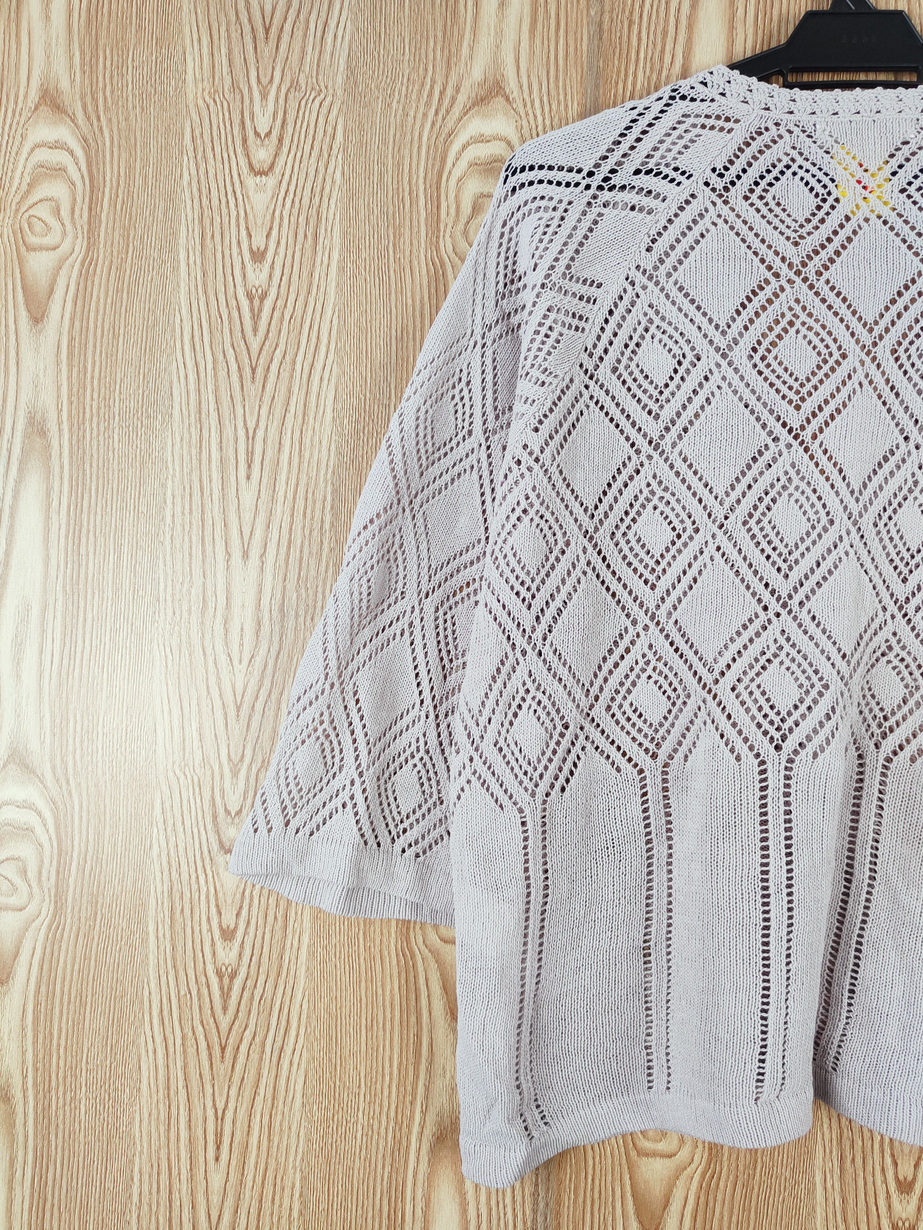 Vintage JPadies Brown Crochet Mesh Net Knitwear Cardigan #W469 Size L / US 10 / IT 46 - 9 Thumbnail
