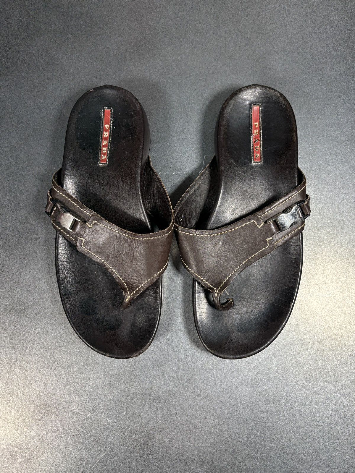 Prada Vintage Prada Sport Flip Flops 2000s Linea Rossa Mules SlipS Size US 7 / IT 37 - 3 Thumbnail