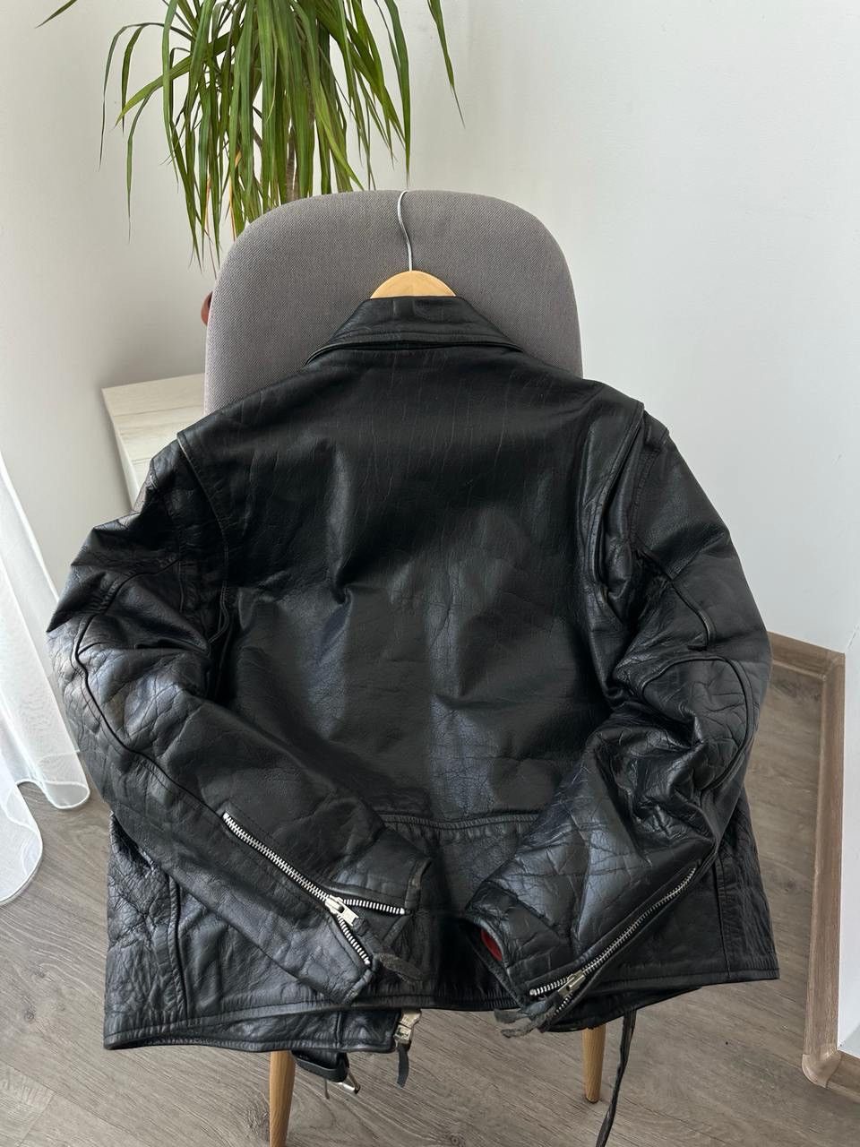 Genuine Leather × Vintage Vintage Japanese Black Leather Moto Distressed Jacket Size US S / EU 44-46 / 1 - 24 Thumbnail
