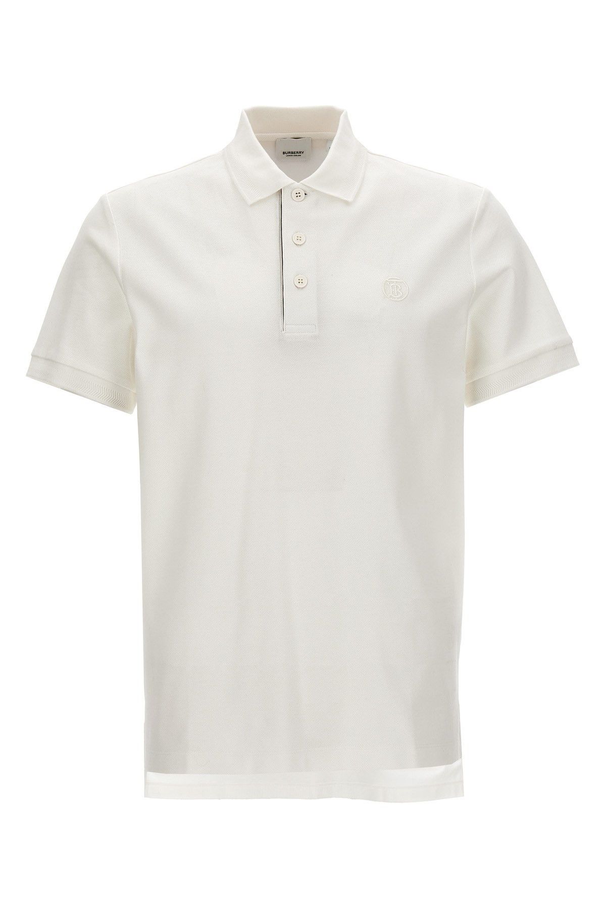 image of Burberry 'eddie' Polo Shirt in White, Men's (Size XL)