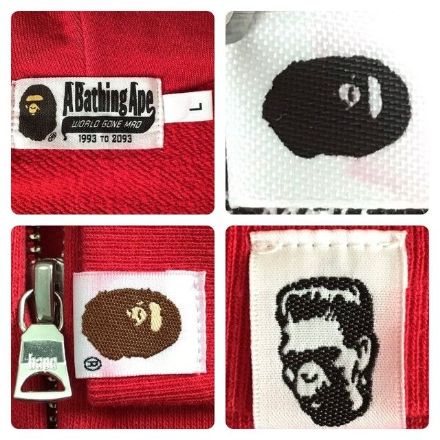 Bape BAPE Shark Full Zip Hoodie Black Camo x Red a bathing ape Size US L / EU 52-54 / 3 - 9 Thumbnail