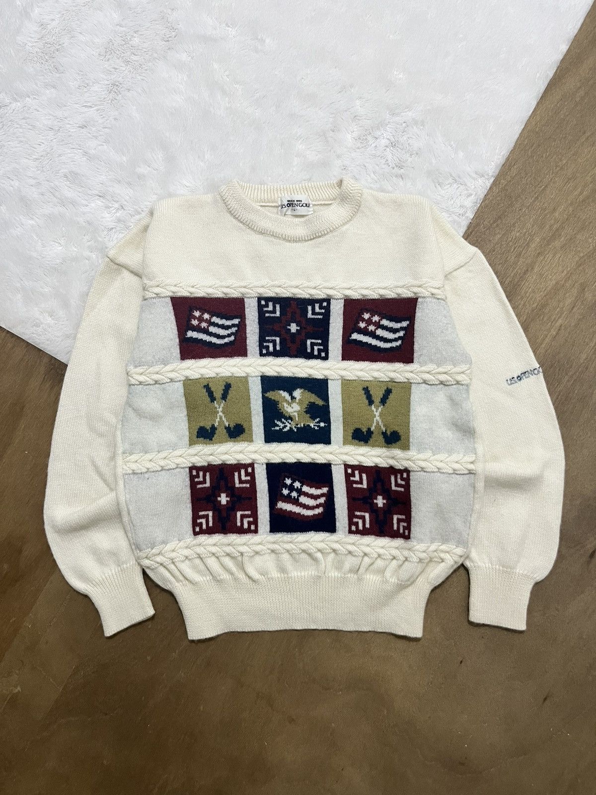 Other Vintage U.S Open Golf Wool Knit Sweater Eagle USA 90s Size US M / EU 48-50 / 2 - 1 Thumbnail