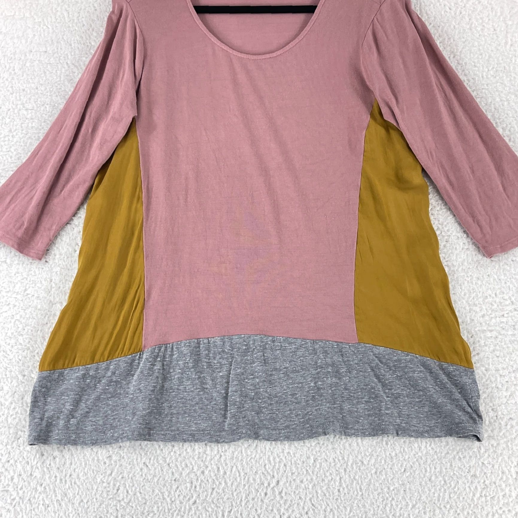 Anthropologie Dolan Pink Colorblock Tunic Shirt Womens Small Colorblock 3/4 Sleeve Stretch Size S / US 4 / IT 40 - 4 Thumbnail