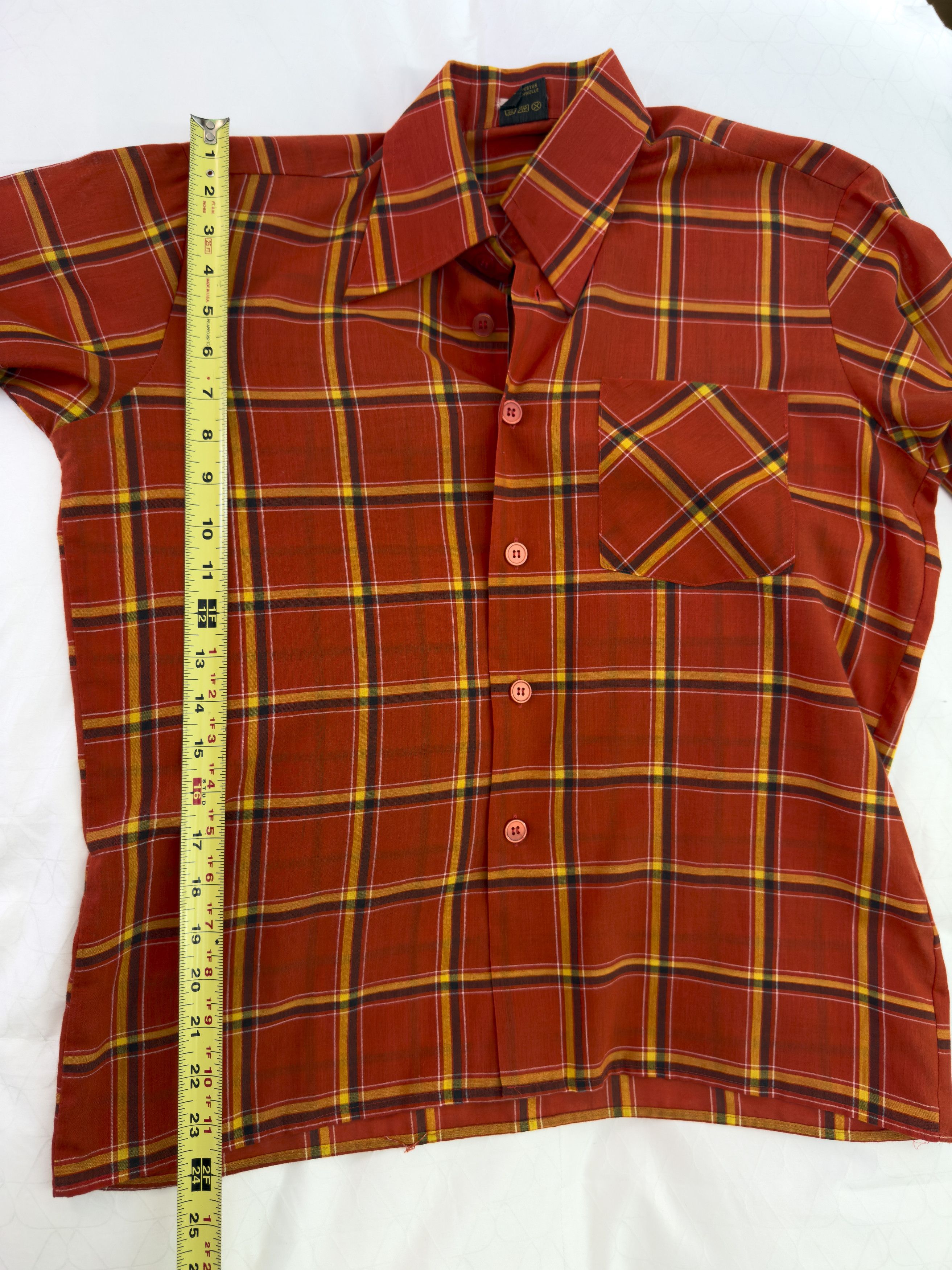 Other Vintage La Chemise Royal Orange Plaid Shirt Size US M / EU 48-50 / 2 - 8 Thumbnail