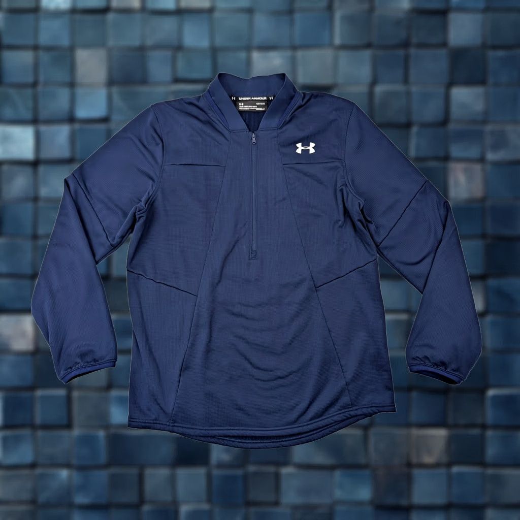 Under Armour Under Armour ColdGear 1/4 Zip Pullover Golf Fleece Sweatshirt Men L Blue Size US L / EU 52-54 / 3 - 1 Thumbnail