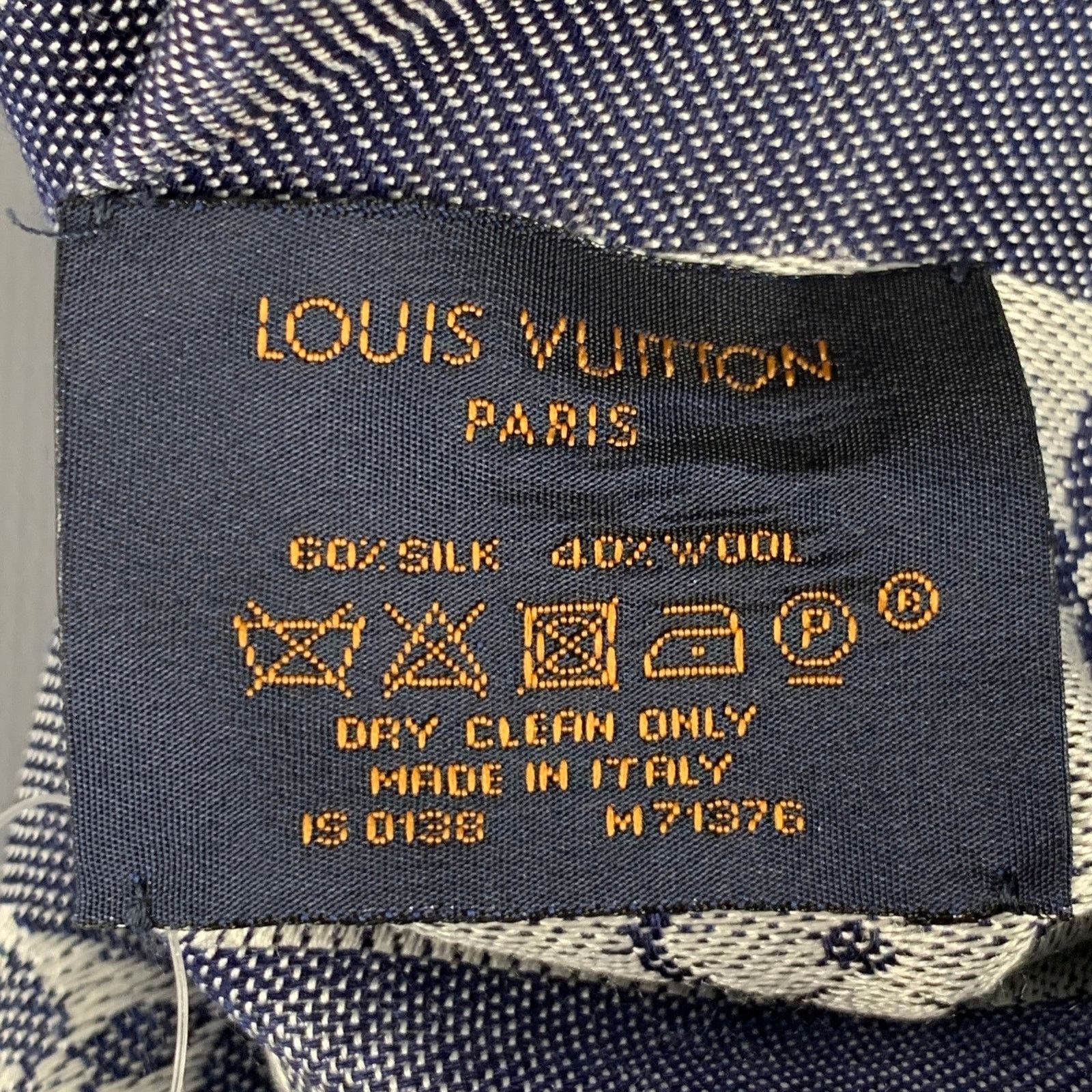 Louis Vuitton LOUIS VUITTON Monogram Silk Wool Square Fringe Scarf Shawl Size ONE SIZE - 8 Thumbnail