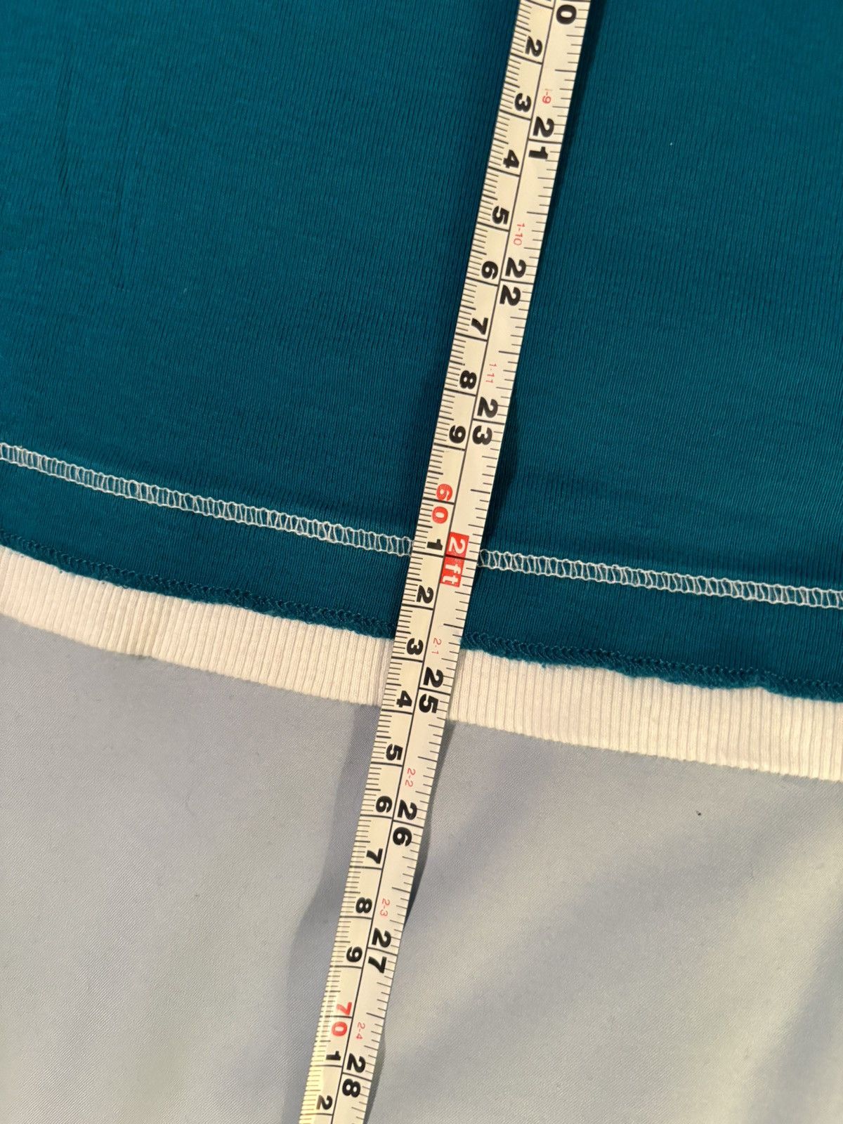 Other Teal & White Short-Sleeve Tee Active Top Curved Hem Size L / US 10 / IT 46 - 4 Thumbnail