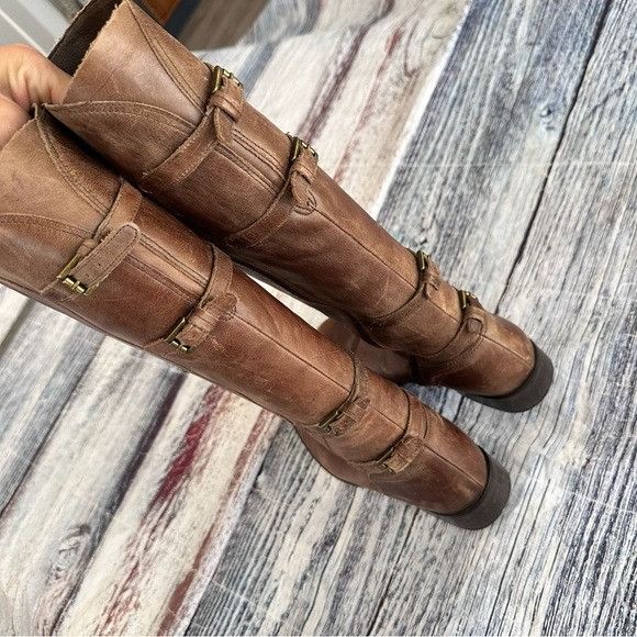 Matisse Matisse “Becky” Brown Leather Knee-High Boots Size US 7 / IT 37 - 5 Thumbnail