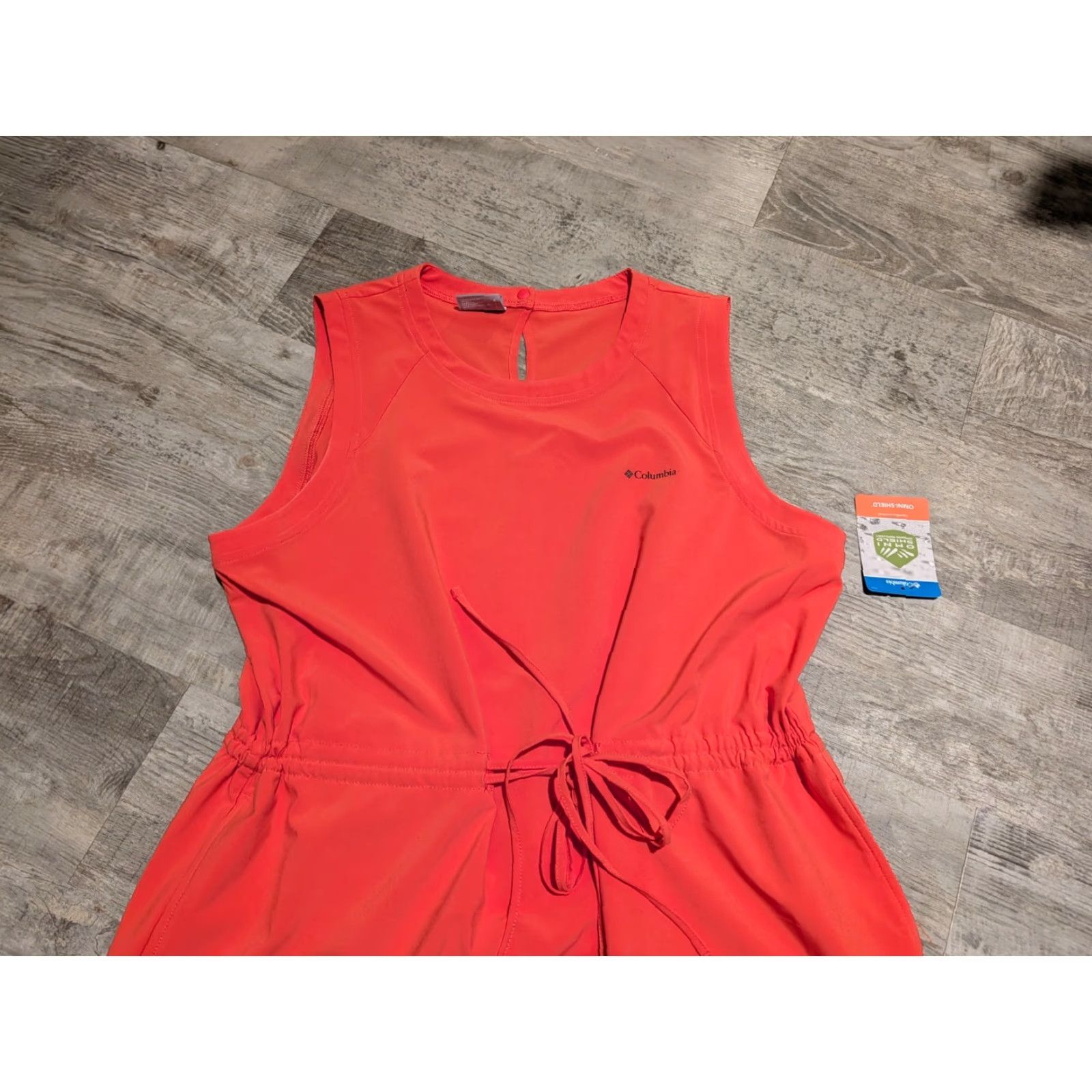 Vintage Columbia Bogota Bay Dress Women L Peach Tank Sleeveless Knee NWT Tie Waist Size L / US 10 / IT 46 - 3 Thumbnail