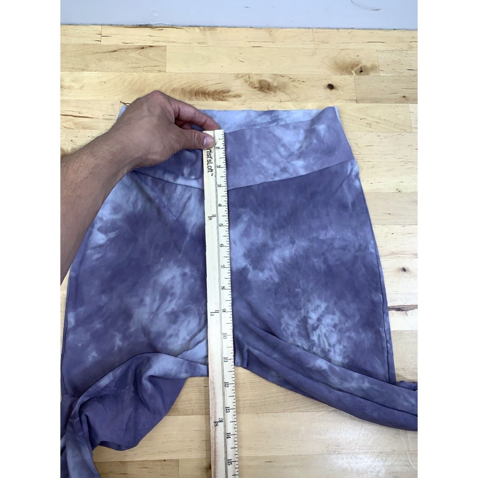 Vintage ECHT Leggings Womens M Purple Tie Dye Activewear Cropped Comfort Gym Training 11309 Womens Size 32" / US 10 / IT 46 - 4 Thumbnail