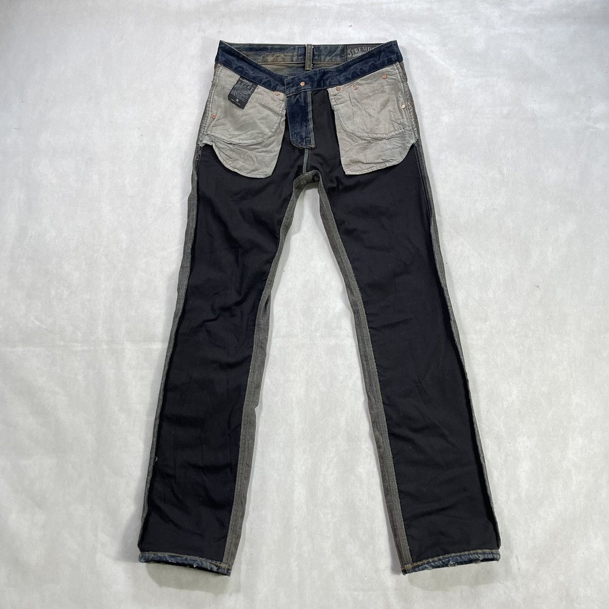 Japanese Brand DPSR Clawmarks Distressed Patchwork Patina Design Jeans Size US 32 / EU 48 - 13 Thumbnail