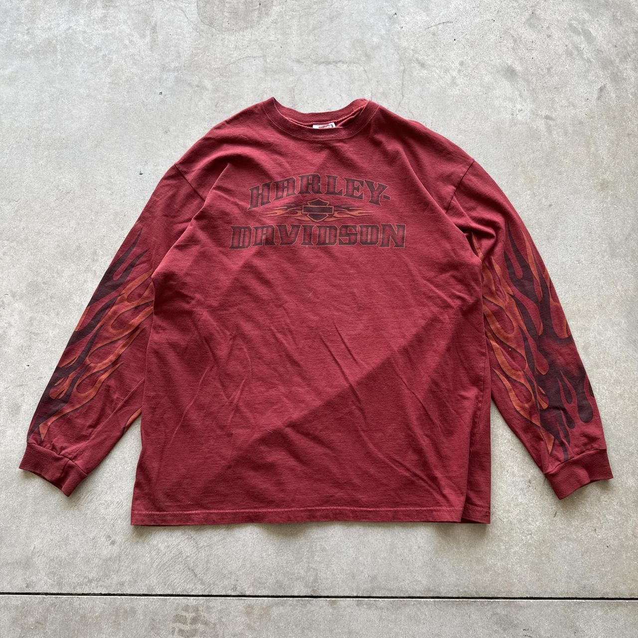 Harley Davidson Vintage Y2K Harley Davidson flame long sleeve Size US XL / EU 56 / 4 - 1 Thumbnail