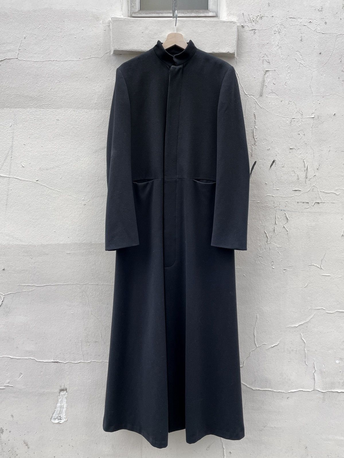 image of Raf Simons Aw00 Sample Wool Priest Coat in Black, Men's (Size Small)