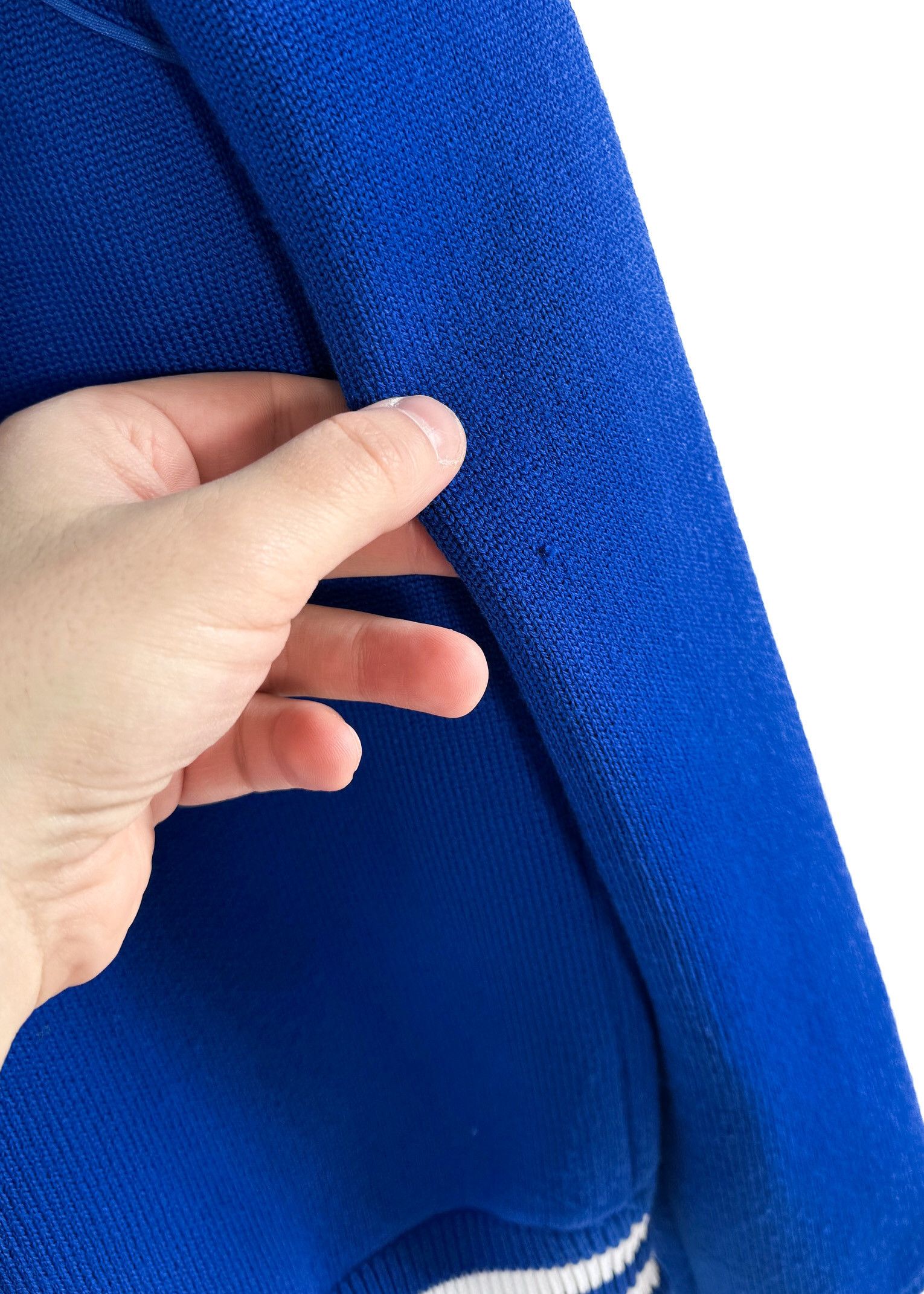 Givenchy Givenchy Cobalt Blue Logo Embroidered Knit Bomber Jacket Size S / US 4 / IT 40 - 4 Thumbnail