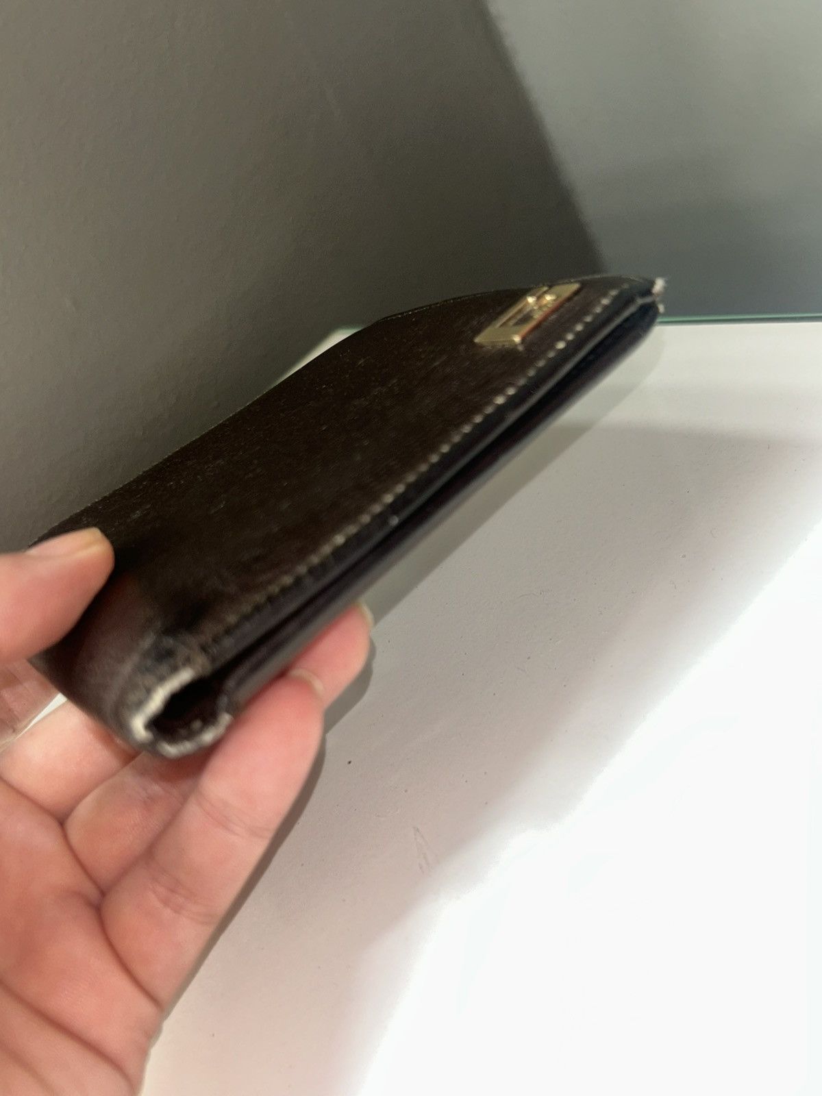Gucci Vintage Gucci Dark Brown Leather G logo Bifold Size ONE SIZE - 15 Thumbnail