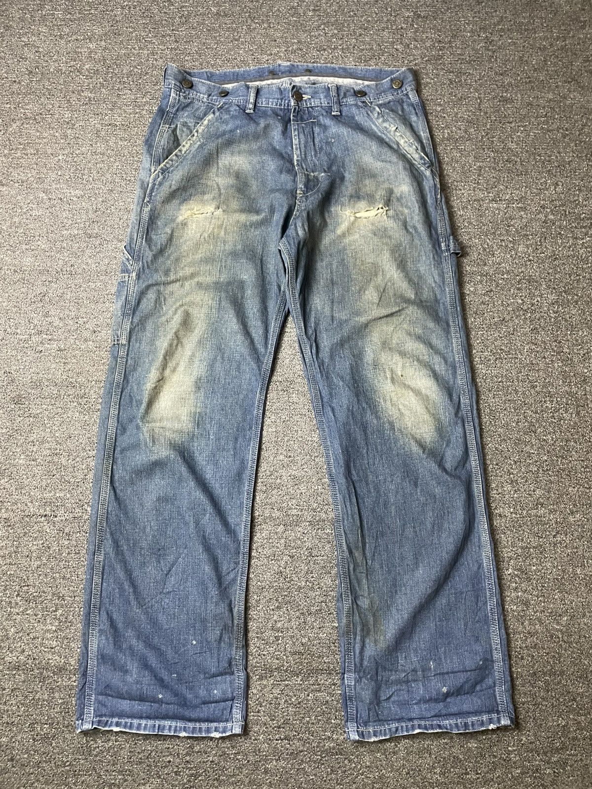Japanese Brand × Vintage VIDA LOCA Brand Distressed Denim Ripped Jeans (112) Size US 35 - 1 Thumbnail