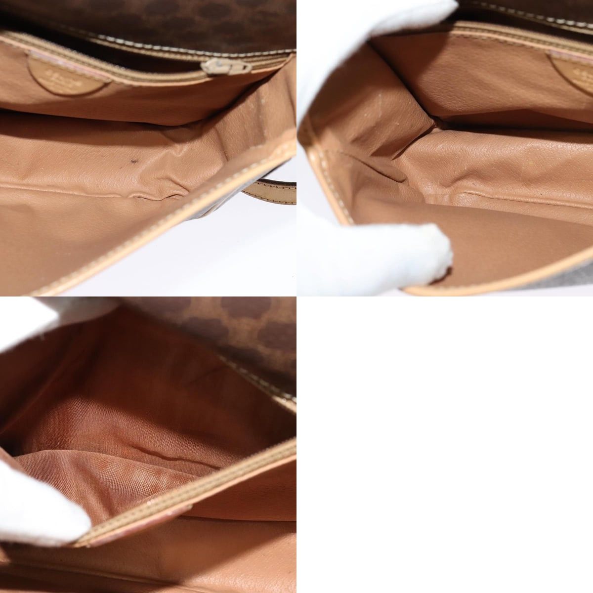 Celine CELINE Macadam Canvas Shoulder Bag Pvc Leather Brown Gold Size ONE SIZE - 12 Thumbnail