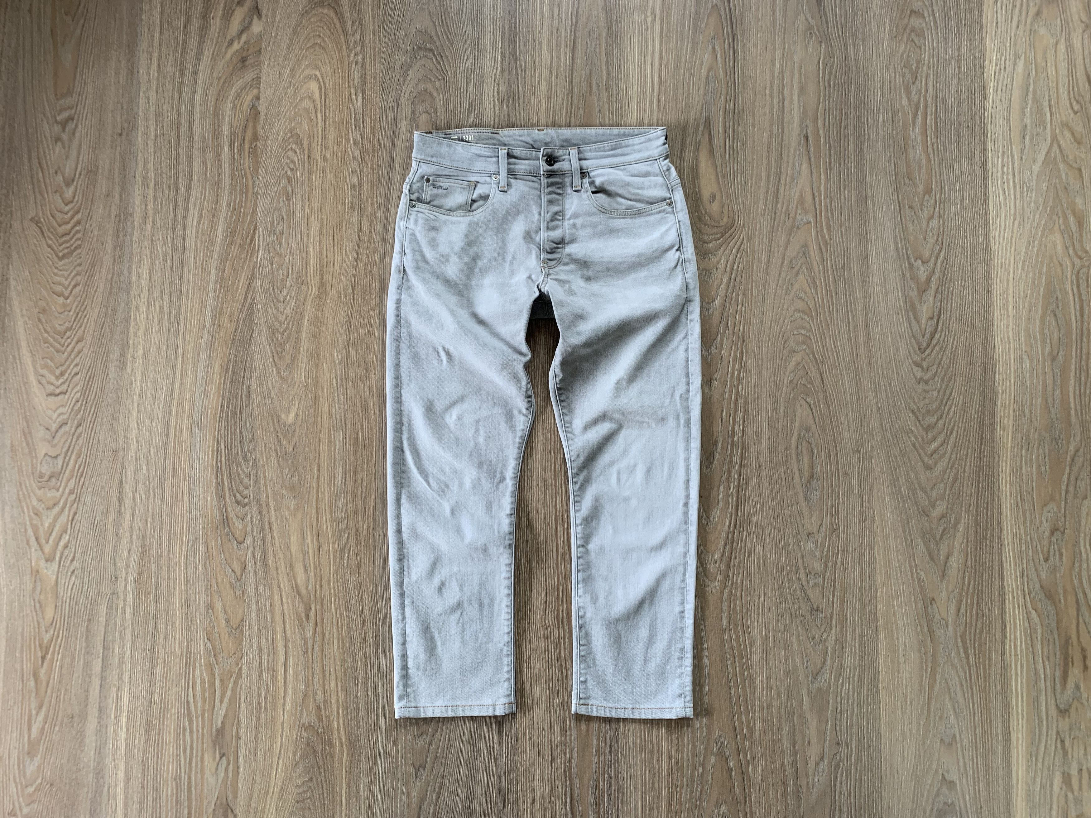 Denime × G-Star G-Star Raw 3301 Tapered Grey Jeans Size US 30 / EU 46 - 1 Thumbnail
