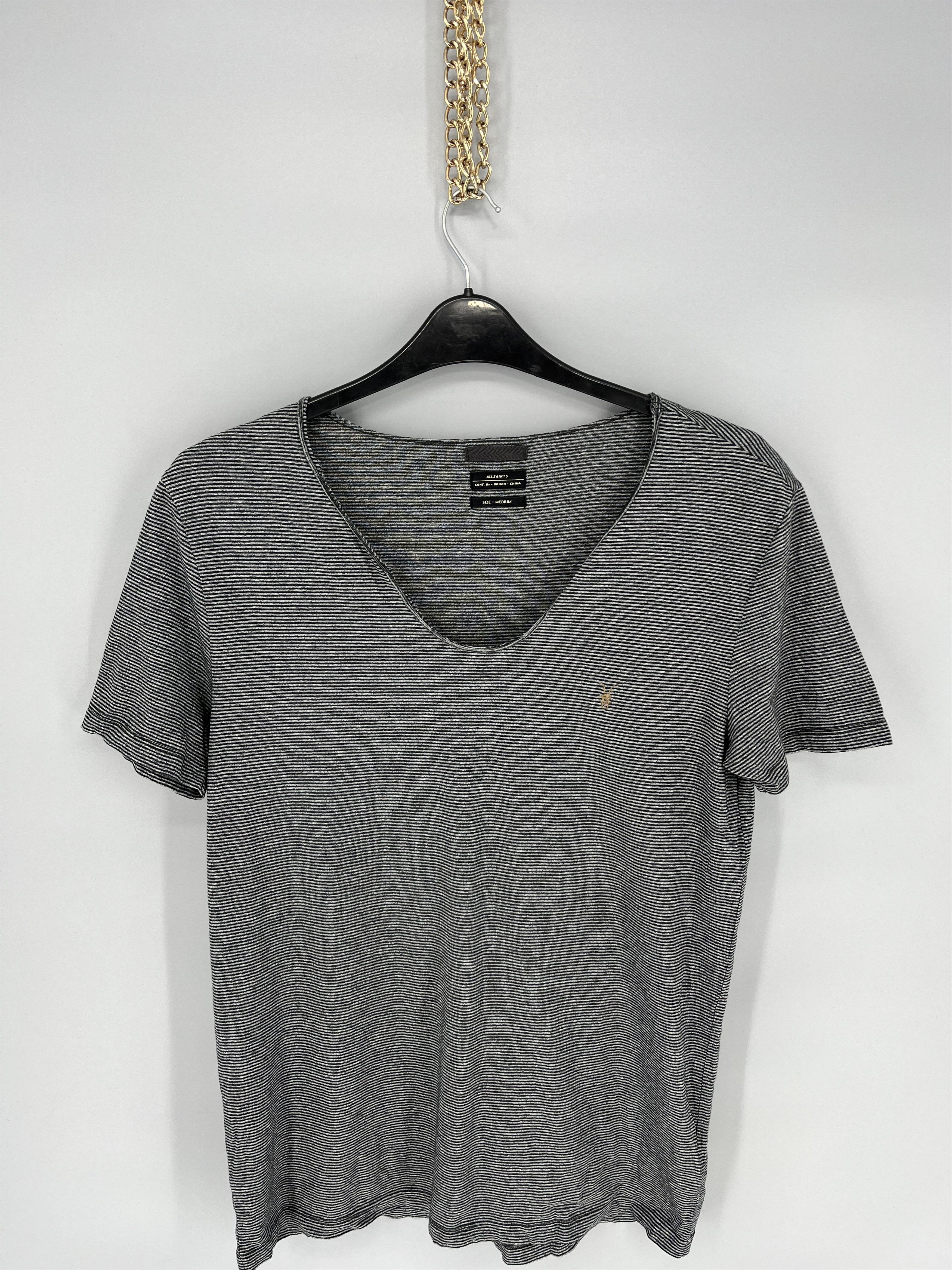 Allsaints AllSaints Men's striped tshirt V-Neckline Size US M / EU 48-50 / 2 - 4 Thumbnail
