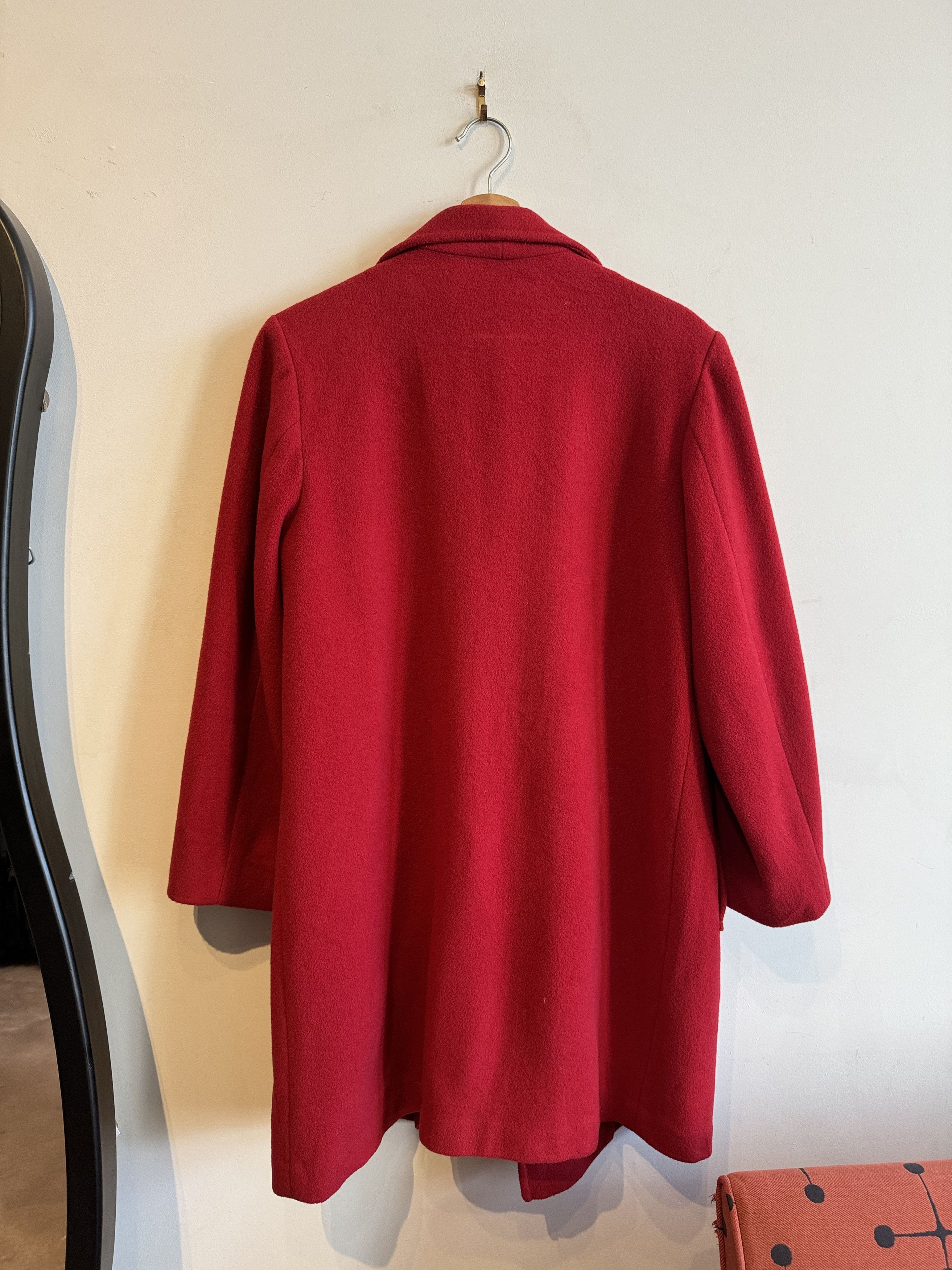 L.L. Bean 90s LL Bean Red Wool Trench Coat Size XL / US 12-14 / IT 48-50 - 4 Thumbnail