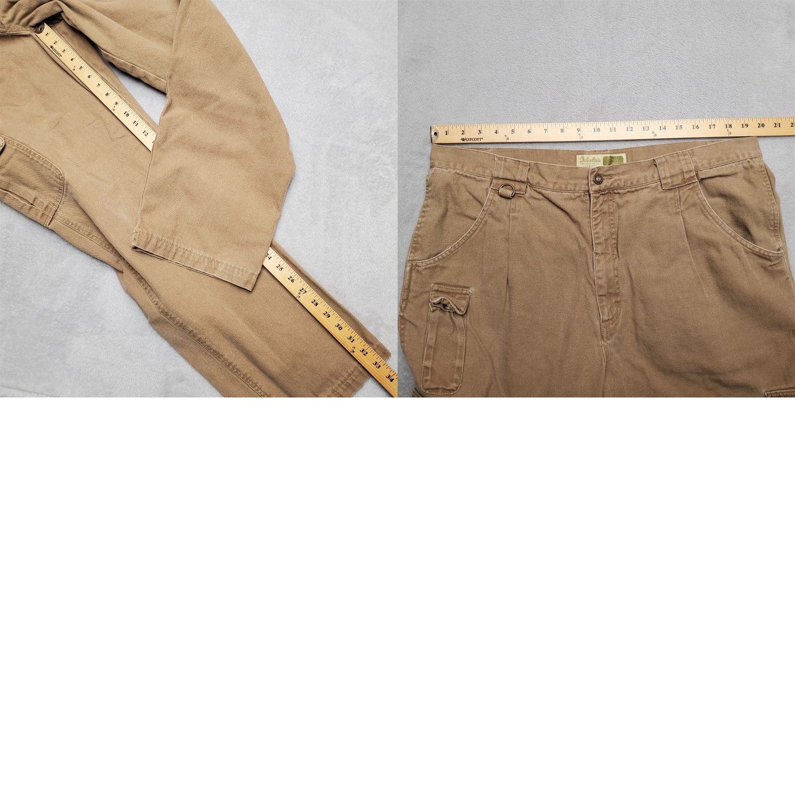 Vintage Cabelas Pants Men 40x33 Khaki Trail Hiker Canvas Cargo Heavy Duty Utility Cotton Shirt Pants Mens Brown Cargo Pocket Slash Pocket Outdoor 2000s Mens Size US 40 / EU 56 - 9 Thumbnail
