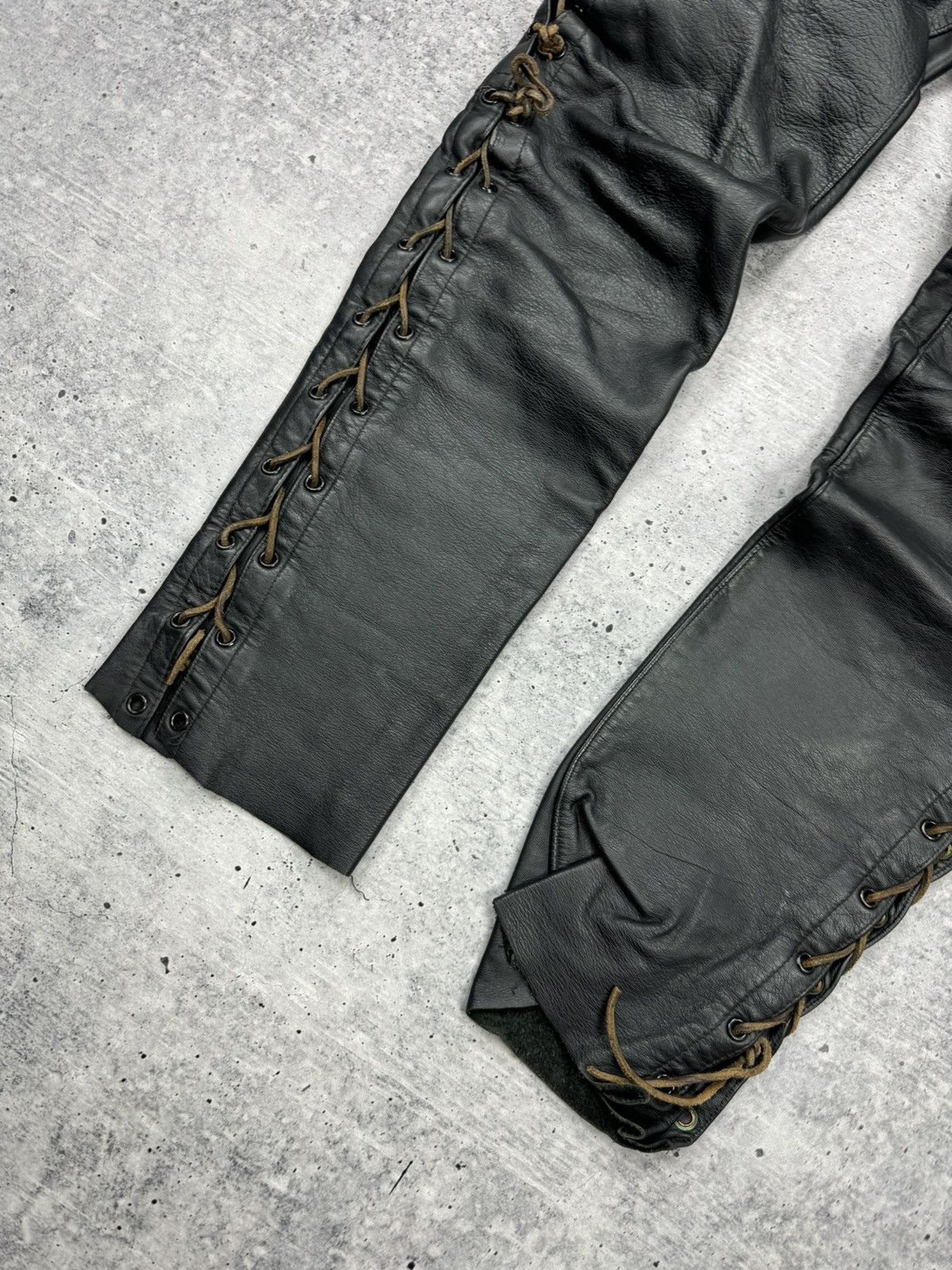 Genuine Leather × Vintage Vintage 90’s Y2K Style Casual Cowboy Genuine Leather Pants Size US 31 - 5 Thumbnail