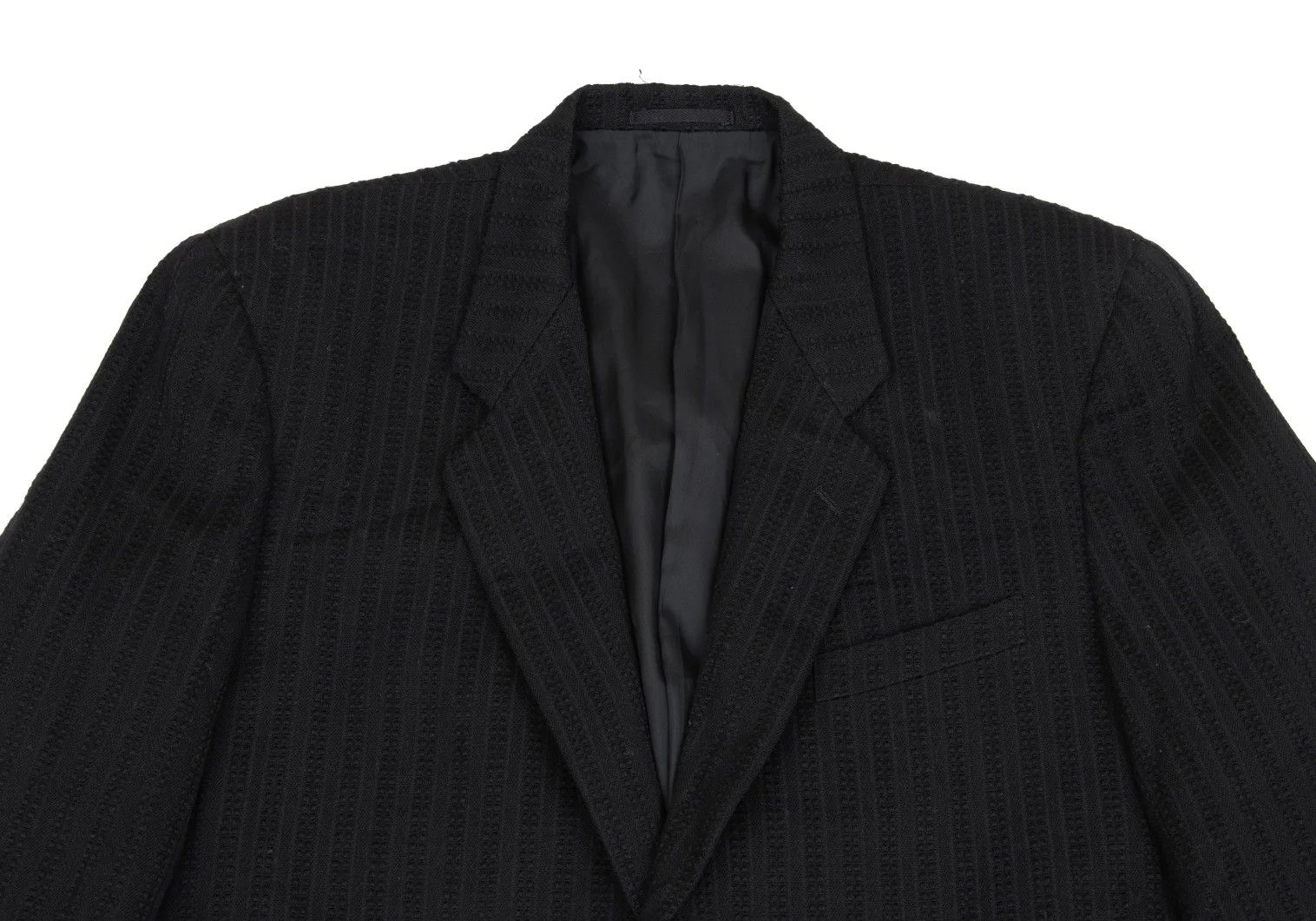 Comme des Garcons Homme Plus Wool Stripe Jacket in Black, Size M Size US M / EU 48-50 / 2 - 2 Thumbnail