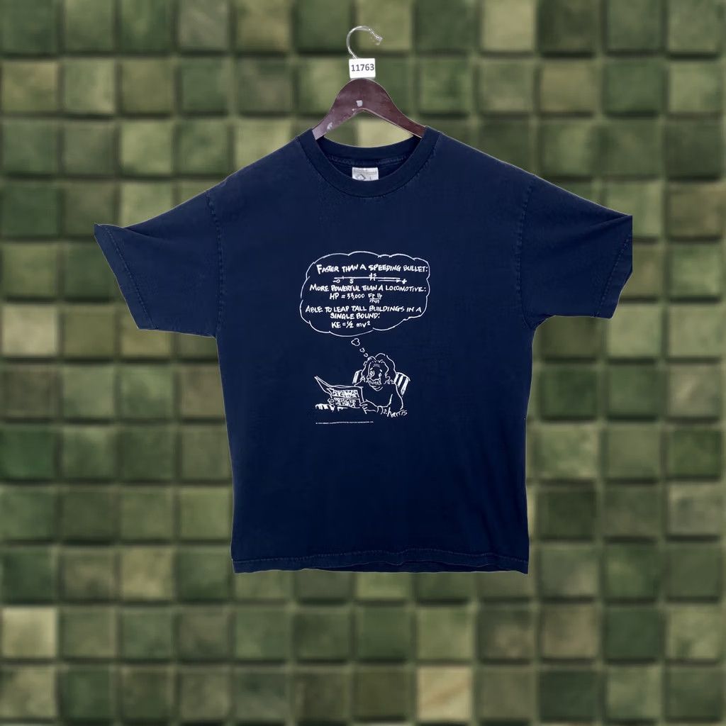 Vintage VINTAGE Albert Einstein Funny Graphic T Shirt Adult Large Blue 90s Science Education Mens Womens Unisex Cotton Expressions 1993 -11763 Size US L / EU 52-54 / 3 - 1 Thumbnail