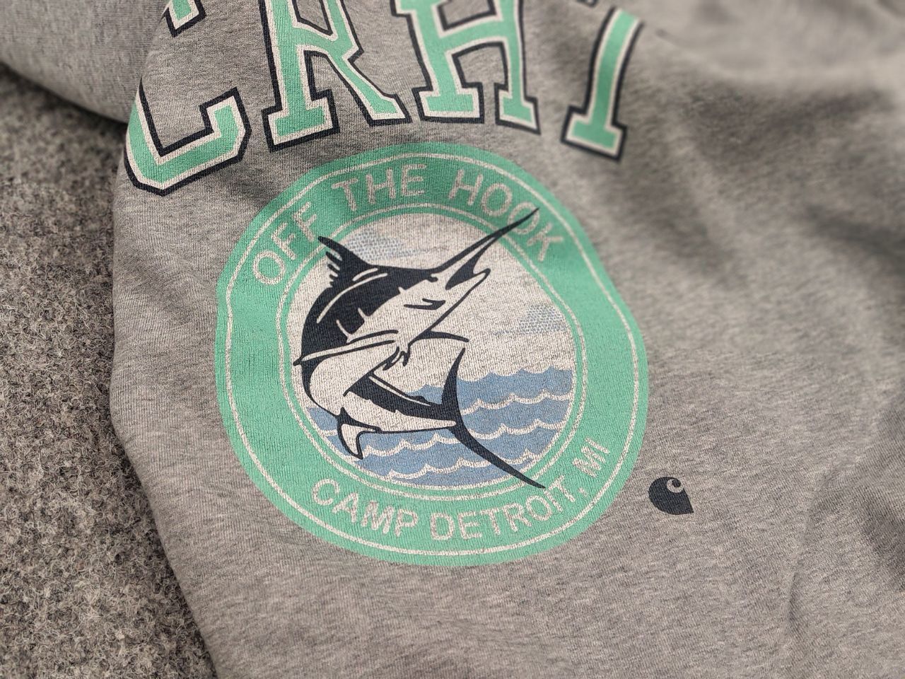 Carhartt Vintage Carhartt Camp Detroit Fish Logo Gray Sweatshirt Size US M / EU 48-50 / 2 - 15 Thumbnail