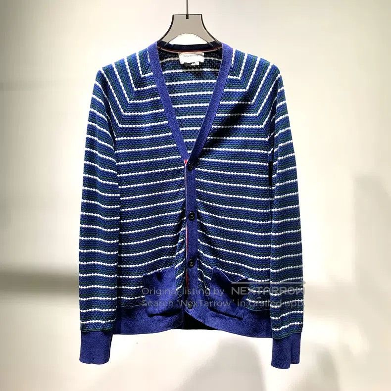 Thom Browne Thom Browne Striped Knit Cardigan Size US L / EU 52-54 / 3 - 1 Thumbnail