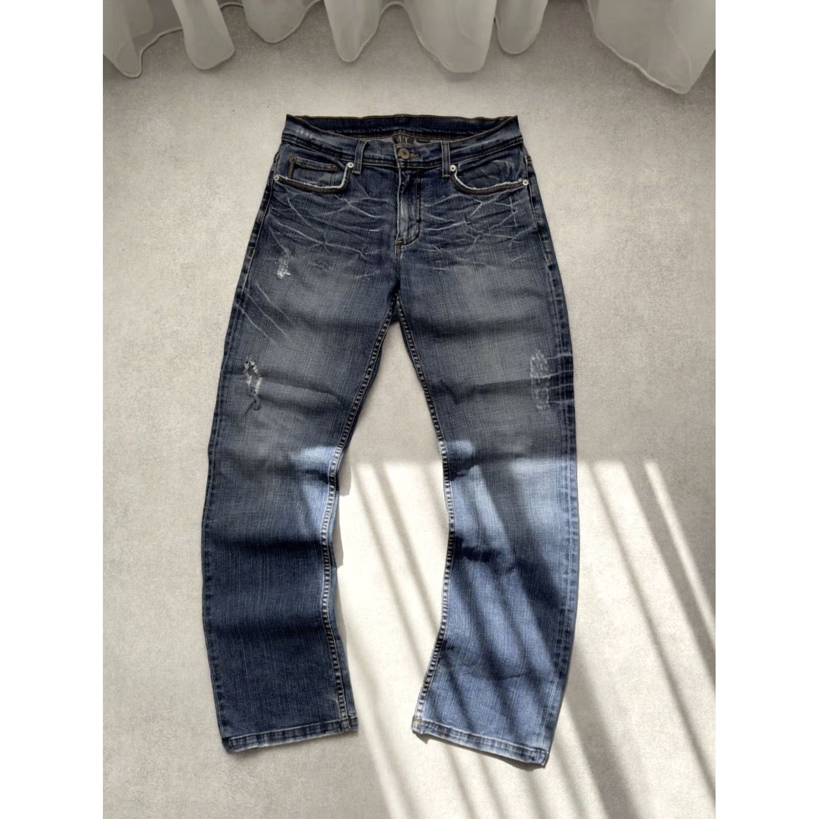 Armani Exchange Armani Exchange Jeans Distressed 90s Vintage Denim Men 30x32 Blue Regular Straight Pants Shirt? Size US 30 / EU 46 - 2 Thumbnail