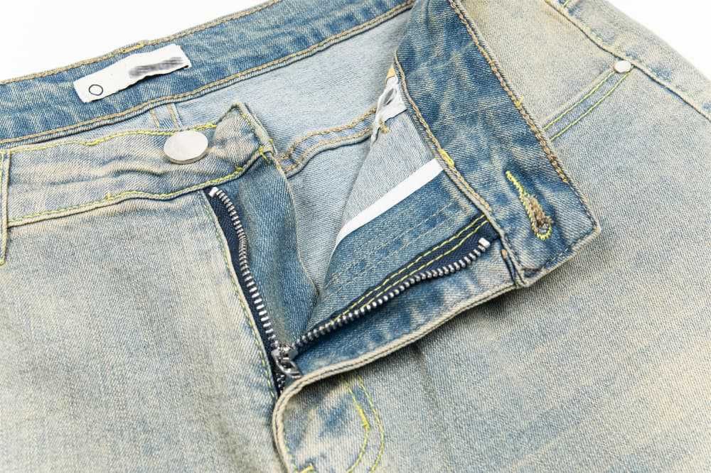 Japanese Brand × Jean Punk street heavy washed distressed straight casual jeans Size US 32 / EU 48 - 4 Thumbnail