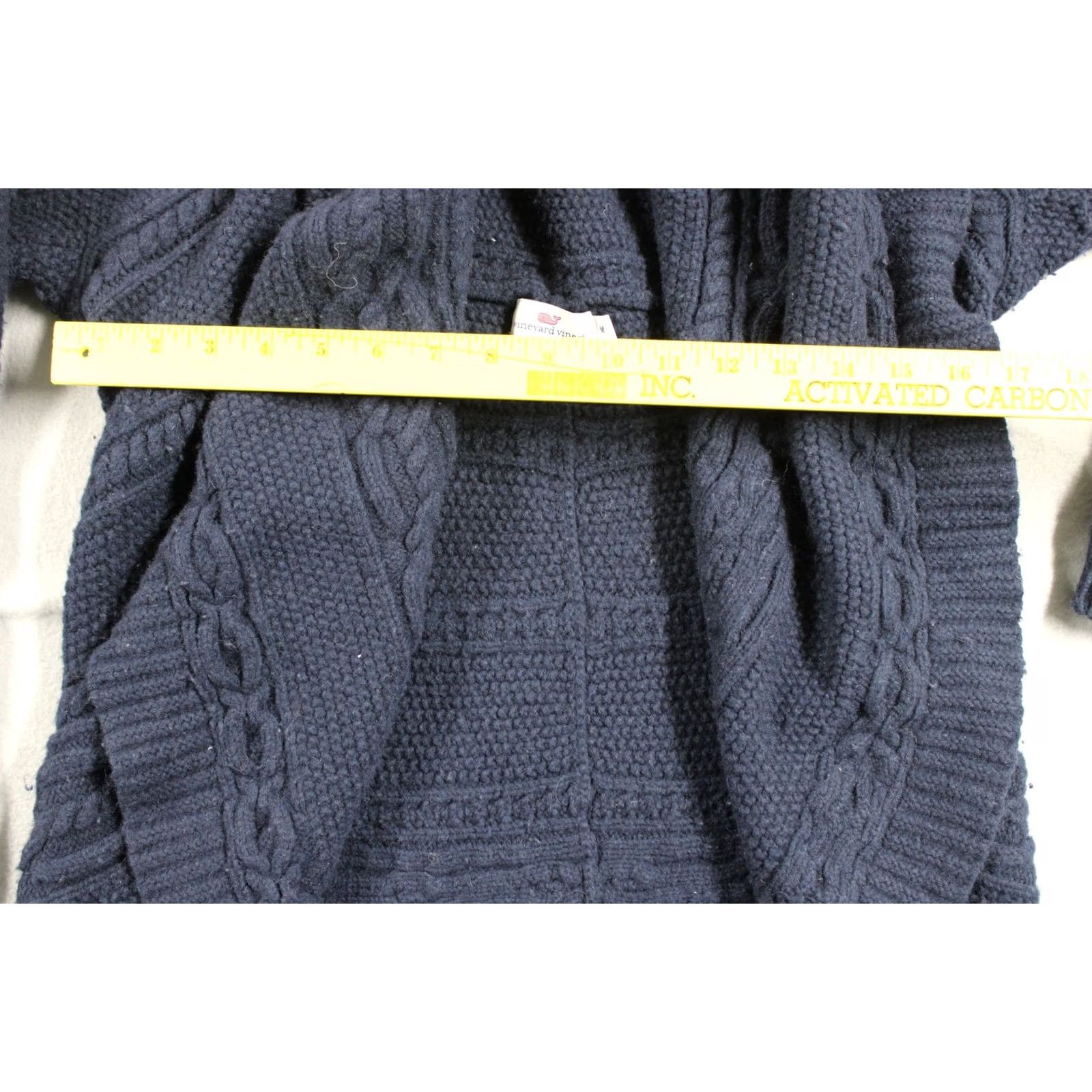 Vineyard Vines Vineyard Vines Sweater Womens Medium Navy Blue Cable Knit Wool Cashmere Blend Size M / US 6-8 / IT 42-44 - 4 Thumbnail