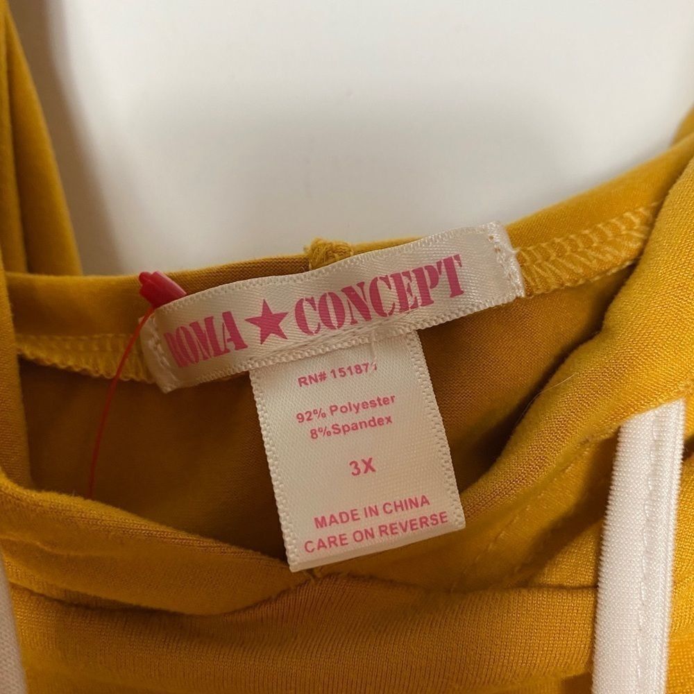Other Roma Concept Cropped Sleeveless Hoodie | Size 3X | Mustard Y Size 3XL / US 20-22 - 4 Thumbnail