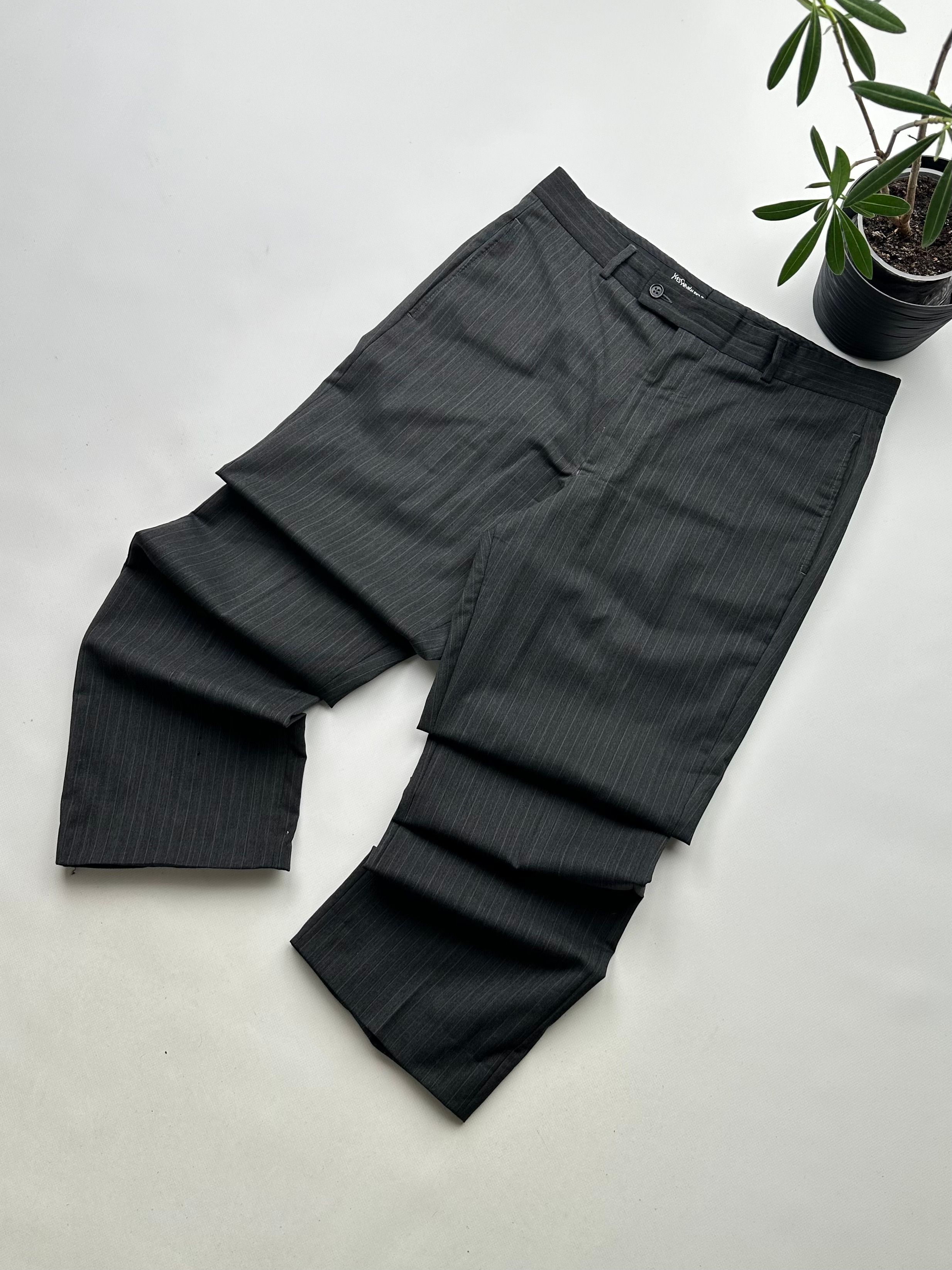 Vintage Yves Saint Laurent Vintage Wool Striped Pants Size US 34 / EU 50 - 1 Preview