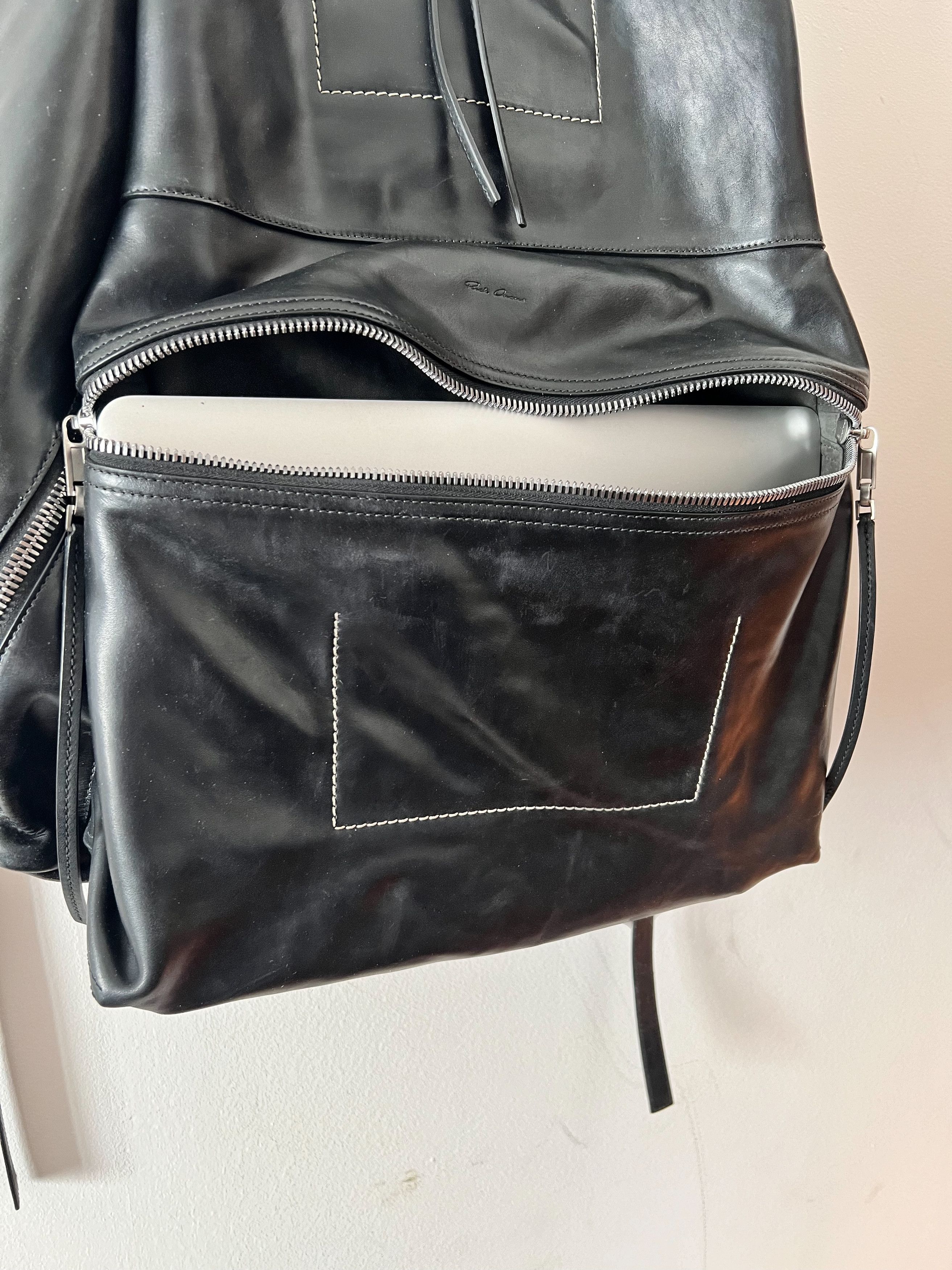 Rick Owens Very Rare Very Big Leather Backpack Size ONE SIZE - 19 Thumbnail
