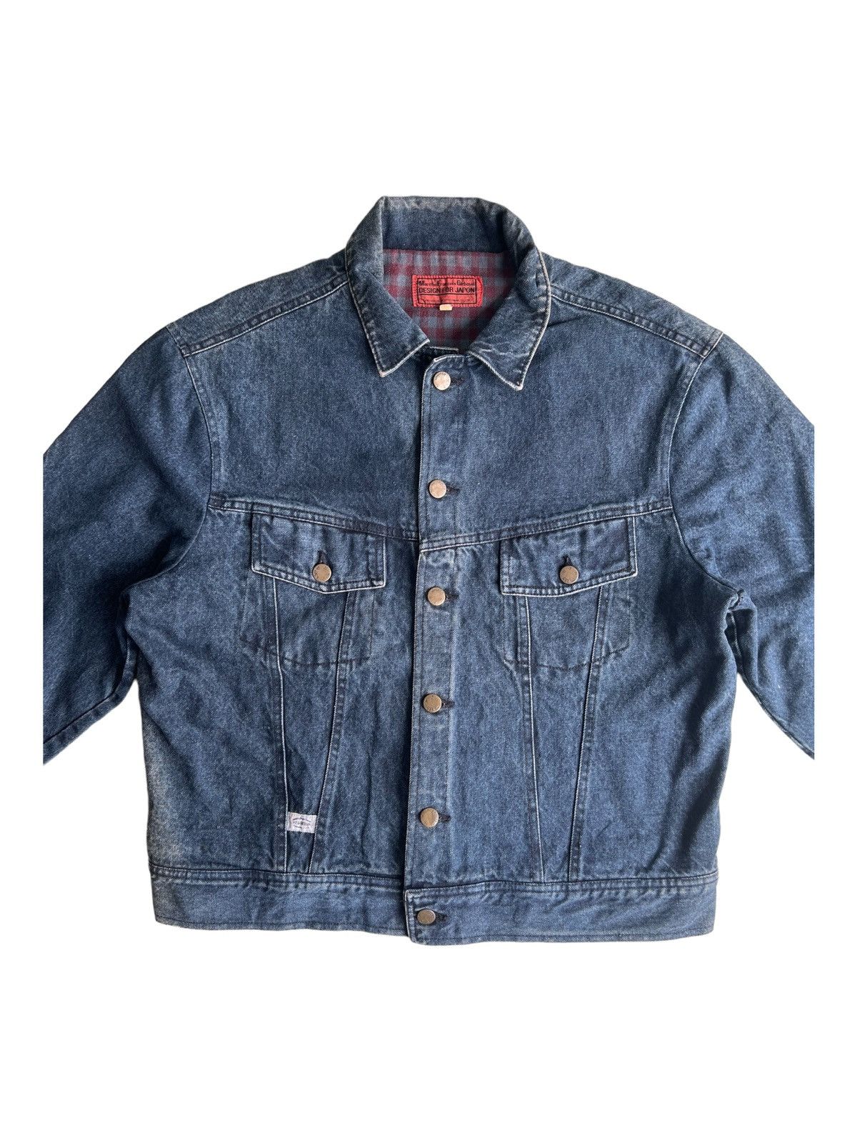 Marithe + Francois Girbaud 1990s Girbaud Blanket Lining Patina Trucker Denim Jacket Size US L / EU 52-54 / 3 - 2 Thumbnail