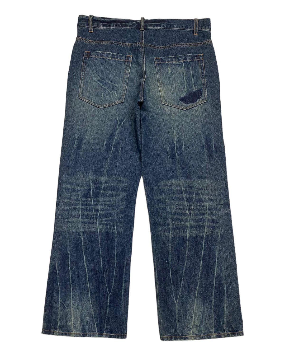 Hysteric Glamour BAGGY🔥DISTRESSED DENIM INSANE BAGGY JEANS BY BACK POINT Size US 35 - 4 Thumbnail