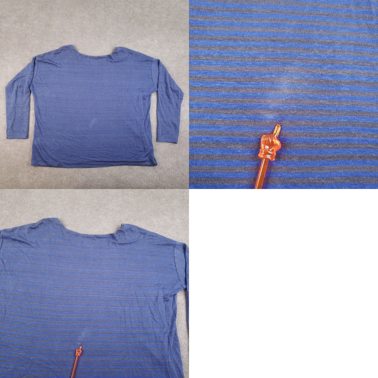 Eileen Fisher Eileen Fisher Linen Pullover Shirt Womens Medium Blue Striped Long Sleeve Casual Size M / US 6-8 / IT 42-44 - 8 Thumbnail