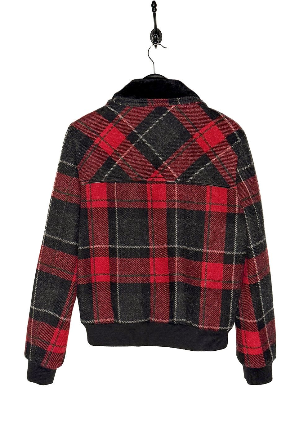 Saint Laurent Paris Saint Laurent Shearling Collar Black Red Plaid Jacket Size US M / EU 48-50 / 2 - 5 Thumbnail