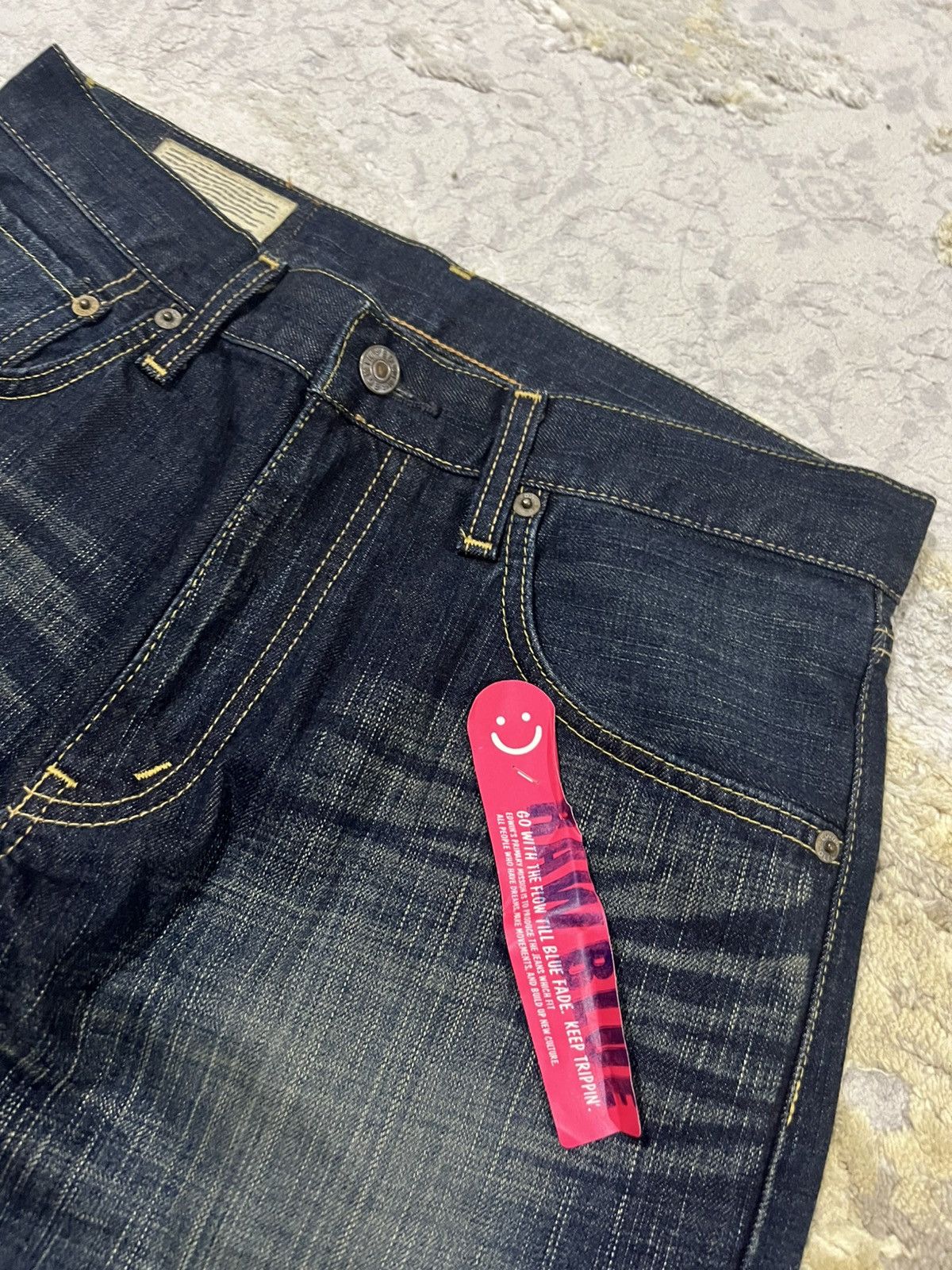 Edwin NWT EDWIN 503z Japan Made Loose Straight Wash Raw Blue Denim Size US 31 - 7 Thumbnail