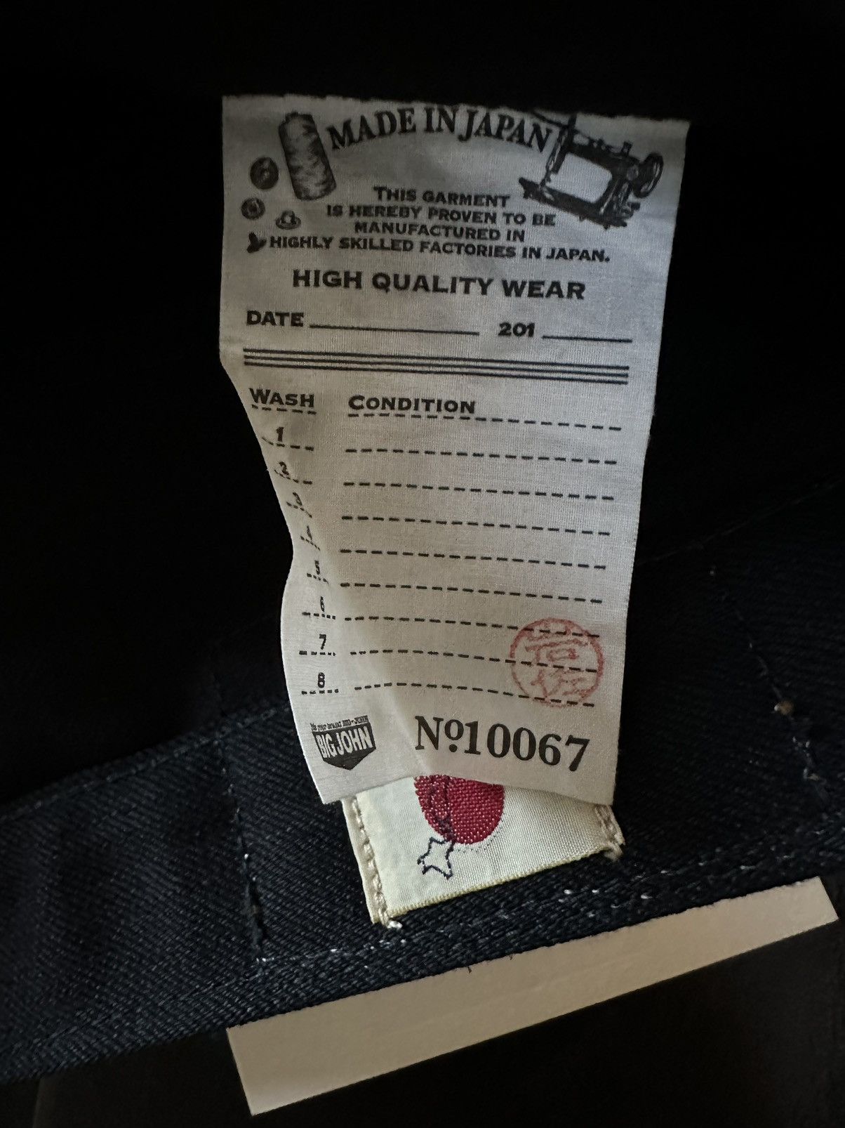 Big John × Japanese Brand Big John M106 Slim Tapered Leg Black Sulfur-Dyed Selvedge Size US 31 - 9 Thumbnail