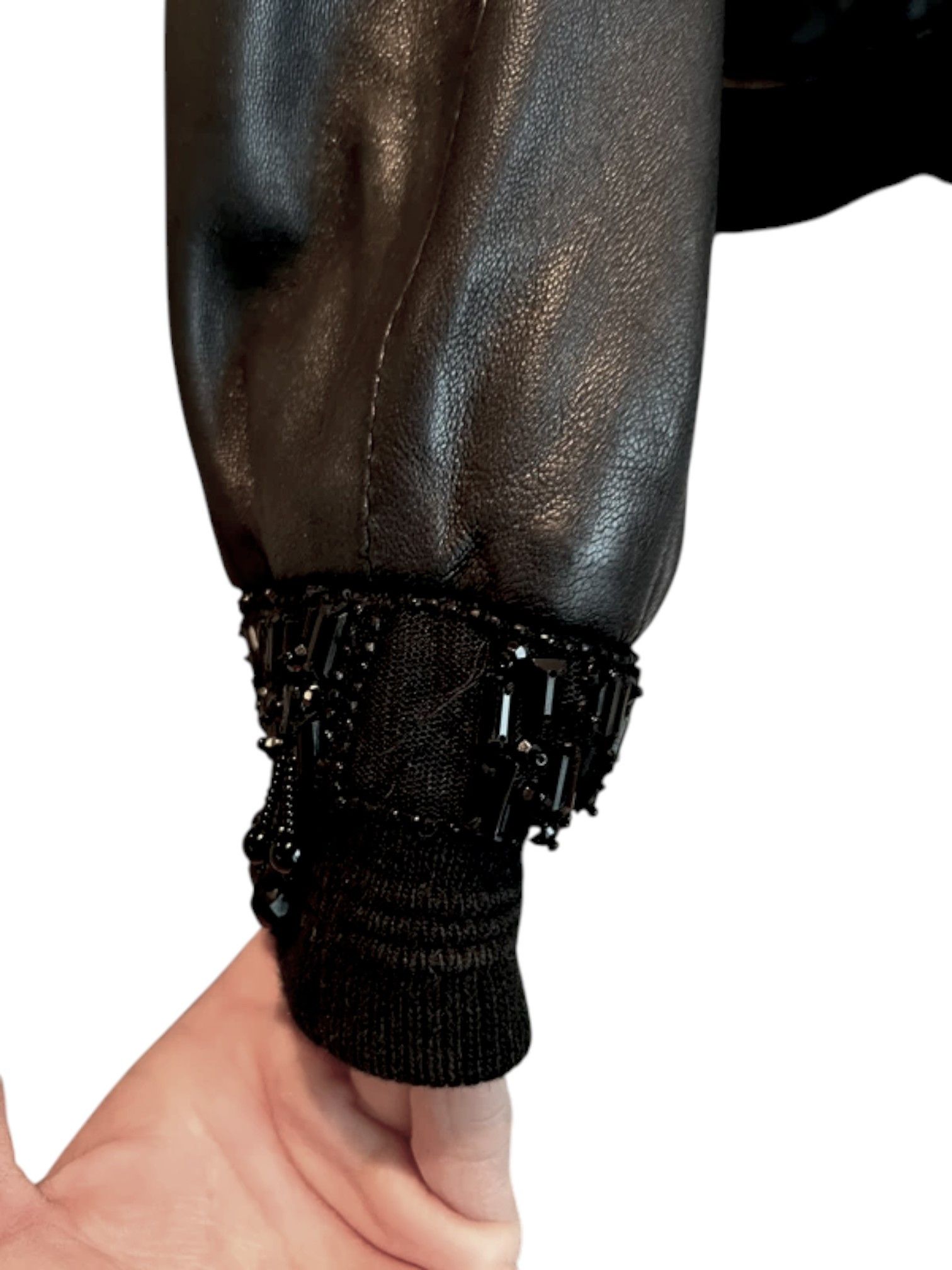 Roberto Cavalli Class Roberto Cavalli Beaded Leather Bomber Jacket, c. 2009 Size M / US 6-8 / IT 42-44 - 6 Thumbnail