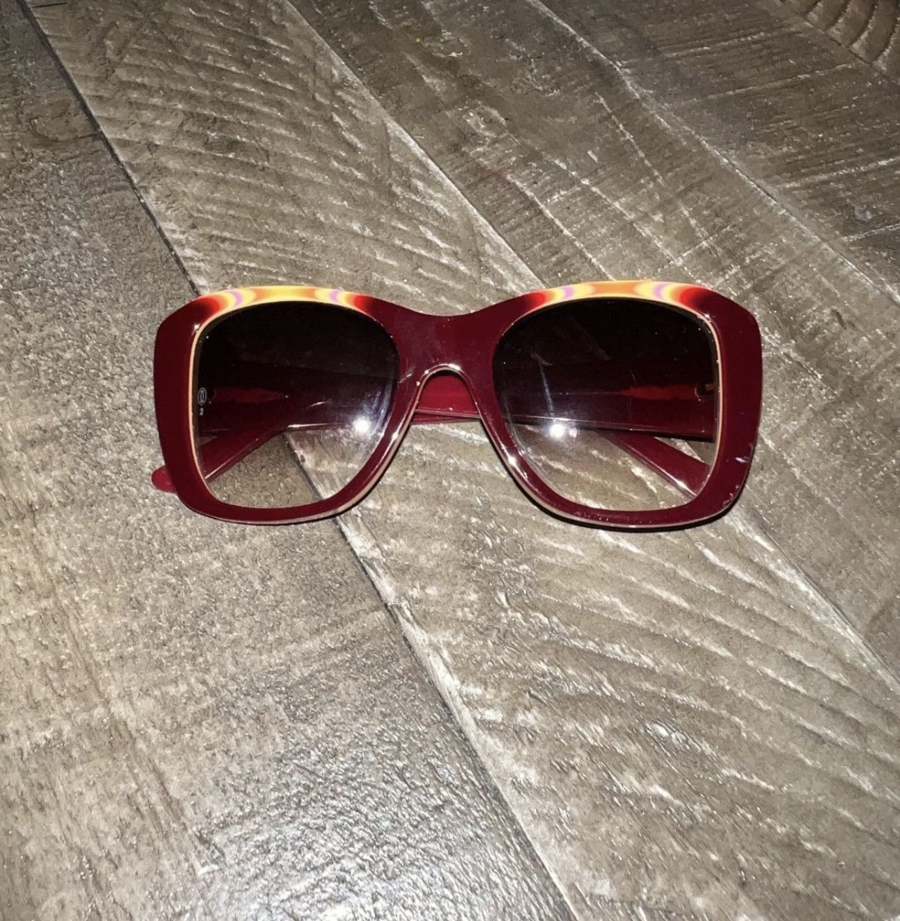 Cartier Cartier Paris Maroon Gradient Full Rim Cat-Eye Sunglasses Size ONE SIZE - 4 Thumbnail
