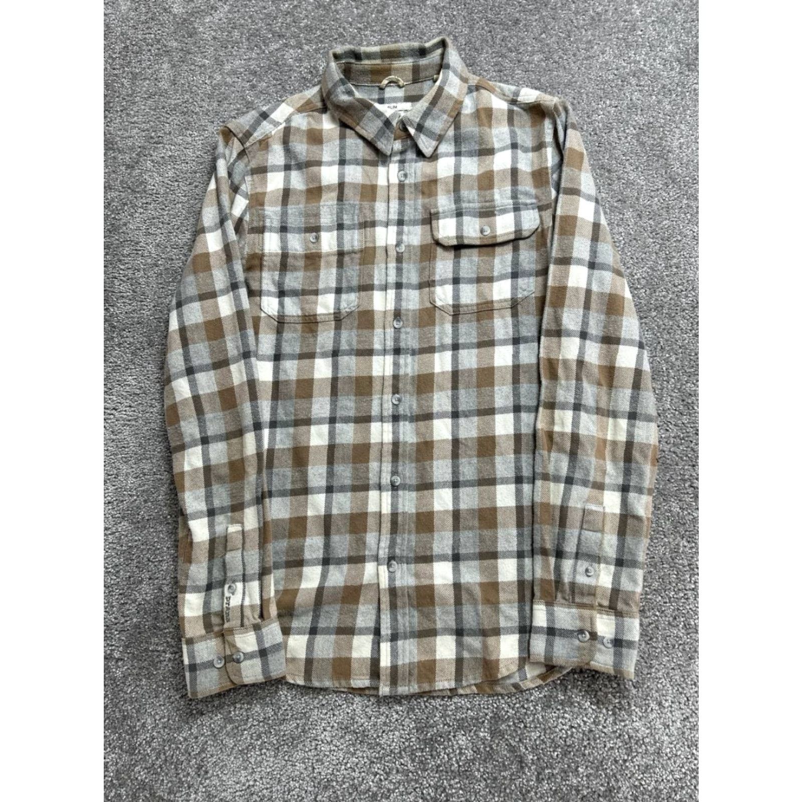 Prana prAna Flannel Shirt Mens Small Multicolor Plaid Cotton Slim Fit Chest Pockets Size US S / EU 44-46 / 1 - 2 Thumbnail
