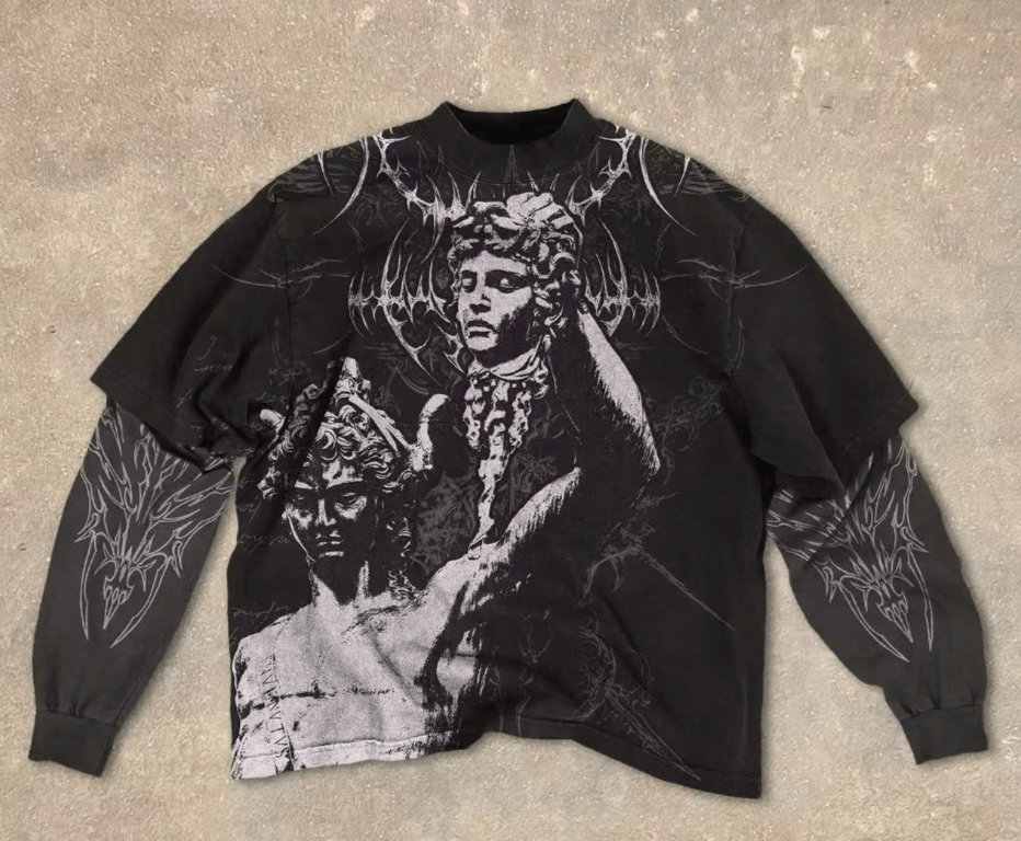 Japanese Brand Popular Select Dark Punk Fashion Cotton Tops Size US XL / EU 56 / 4 - 2 Thumbnail