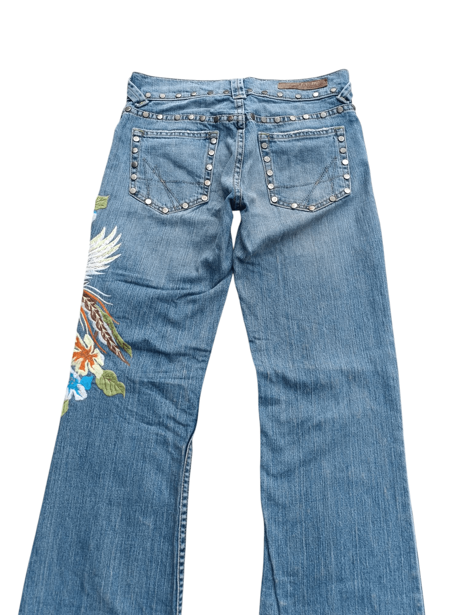 Other FLARED Allen B. Distresed Embroidered Rare Design Jeans E233 Size 26" / US 2 / IT 38 - 14 Thumbnail